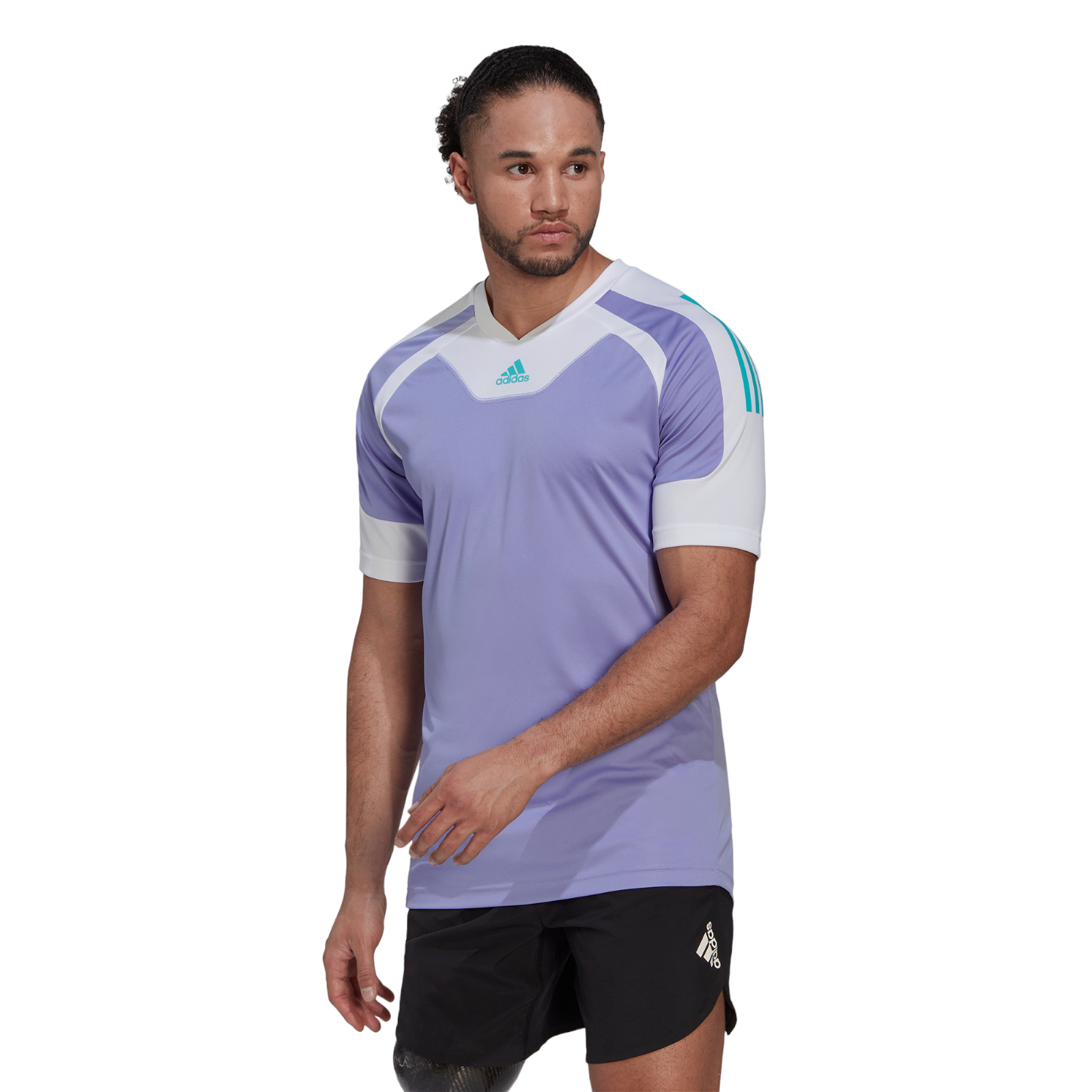 adidas Training Colour Block 80s Panelled Jersey - Purple - ViaductClothing - -