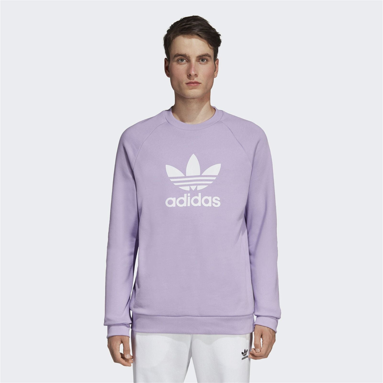 adidas Trefoil Crew Sweatshirt - Purple Glow - ViaductClothing - -