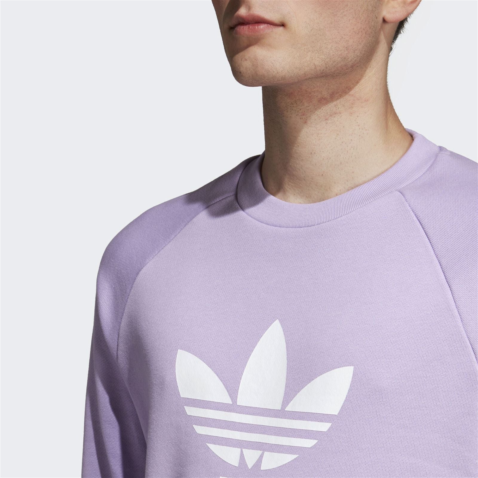 adidas Trefoil Crew Sweatshirt - Purple Glow - ViaductClothing - -