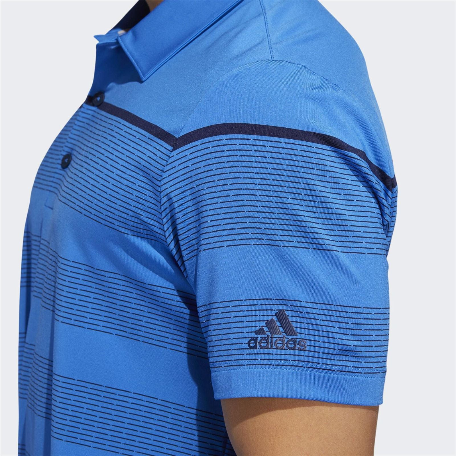 adidas Ultimate365 Dash Stripe Polo Shirt - Blue - ViaductClothing - -