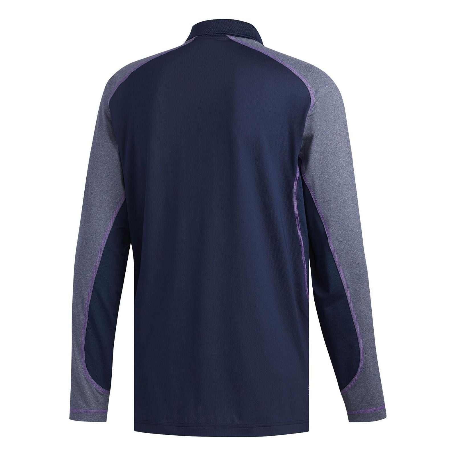 adidas Ultimate Climacool Solid Long Sleeved Polo Shirt - Navy - ViaductClothing - -