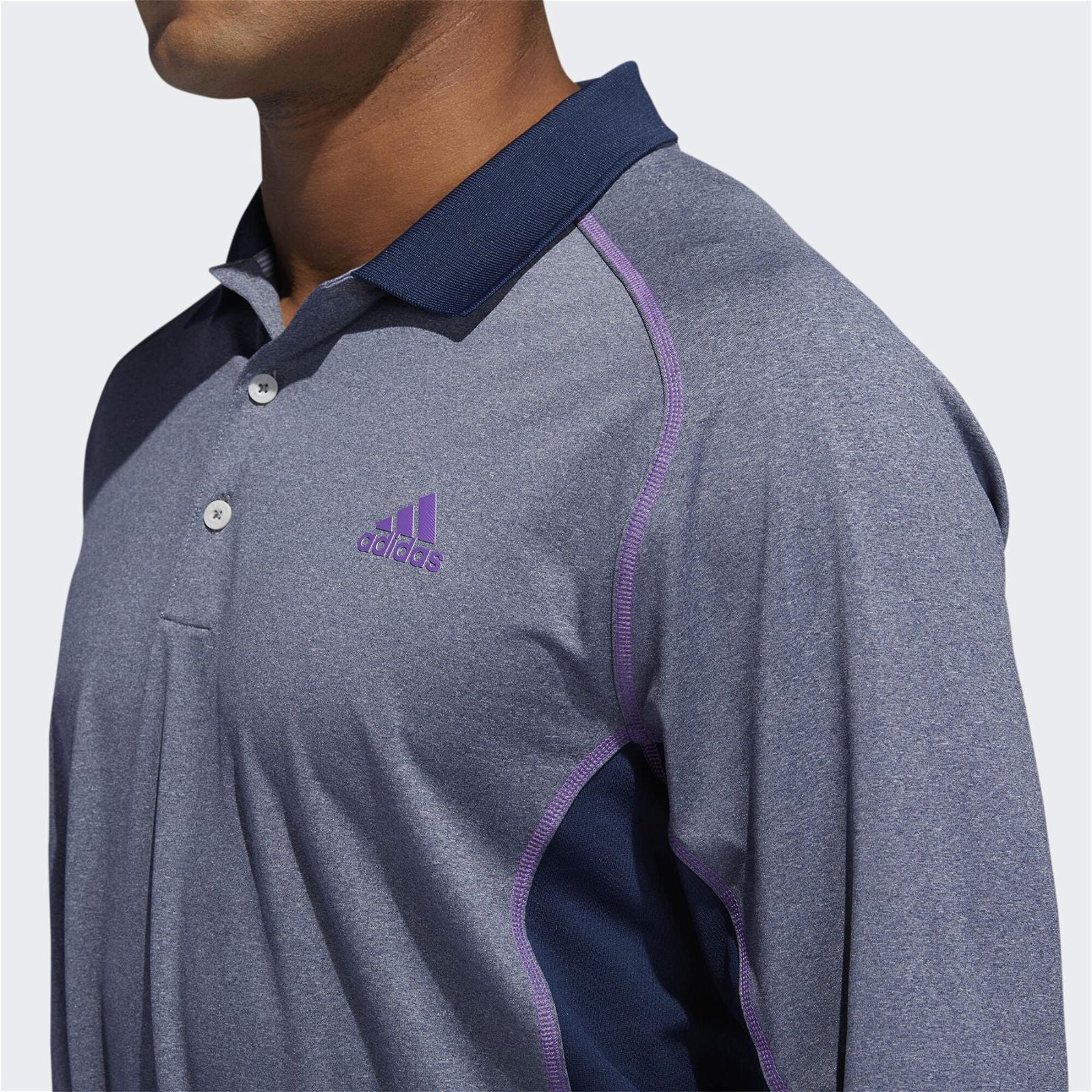 adidas Ultimate Climacool Solid Long Sleeved Polo Shirt - Navy - ViaductClothing - -