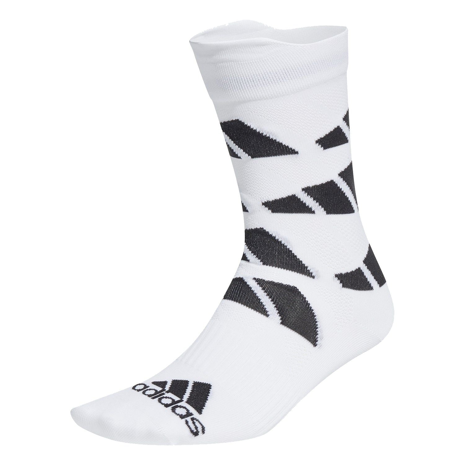 adidas Ultralight Allover Graphic Crew Performance Socks - White - ViaductClothing - -