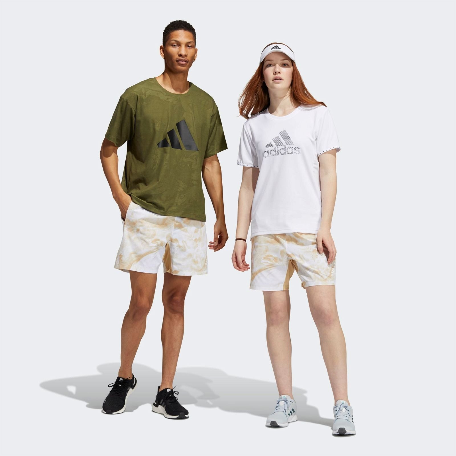 adidas Unite Floral Shorts - Hazy Beige - ViaductClothing - -