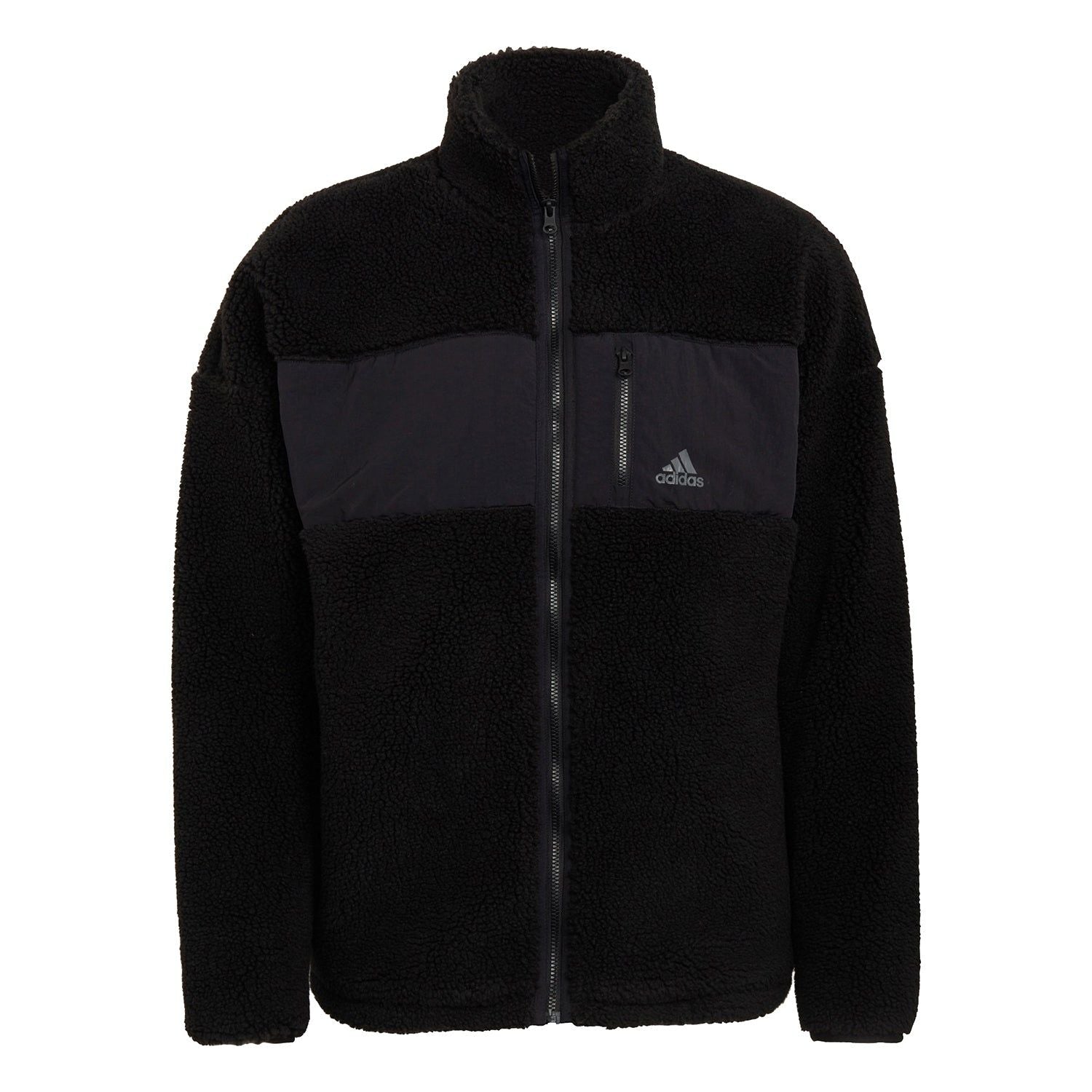 adidas Winter Sherpa Polar Fleece Jacket - Black - ViaductClothing - -