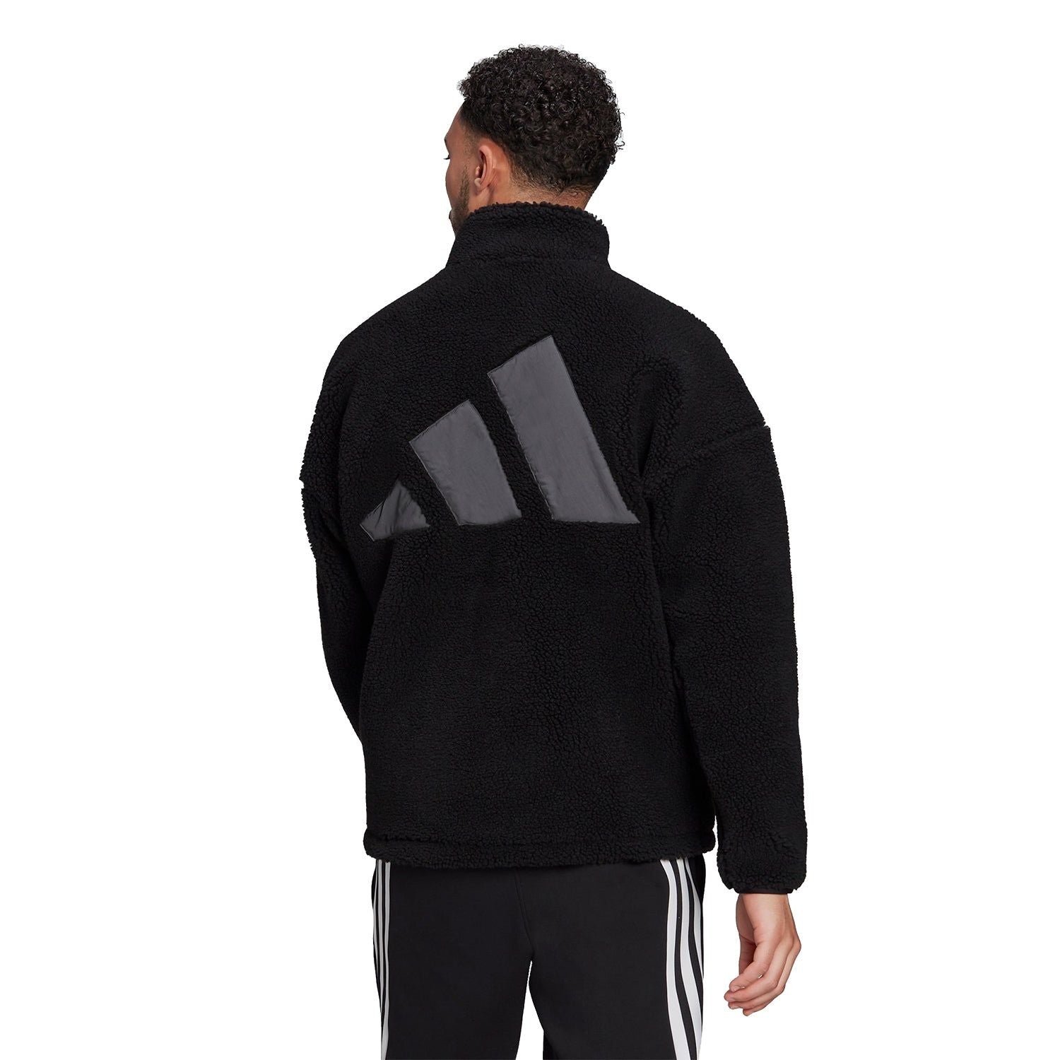 adidas Winter Sherpa Polar Fleece Jacket - Black - ViaductClothing - -