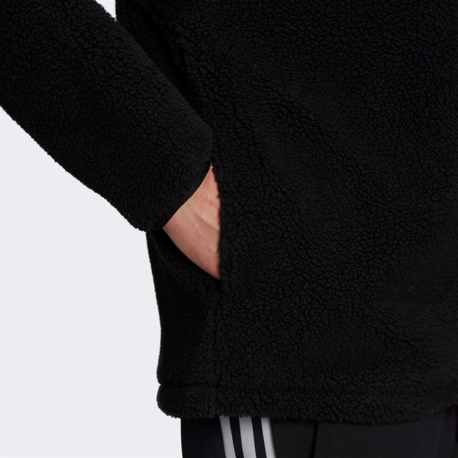 adidas Winter Sherpa Polar Fleece Jacket - Black - ViaductClothing - -