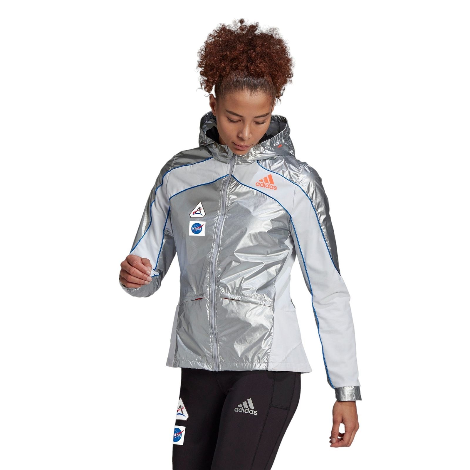 adidas Women's Marathon Space Race NASA Jacket - Silver - ViaductClothing - -
