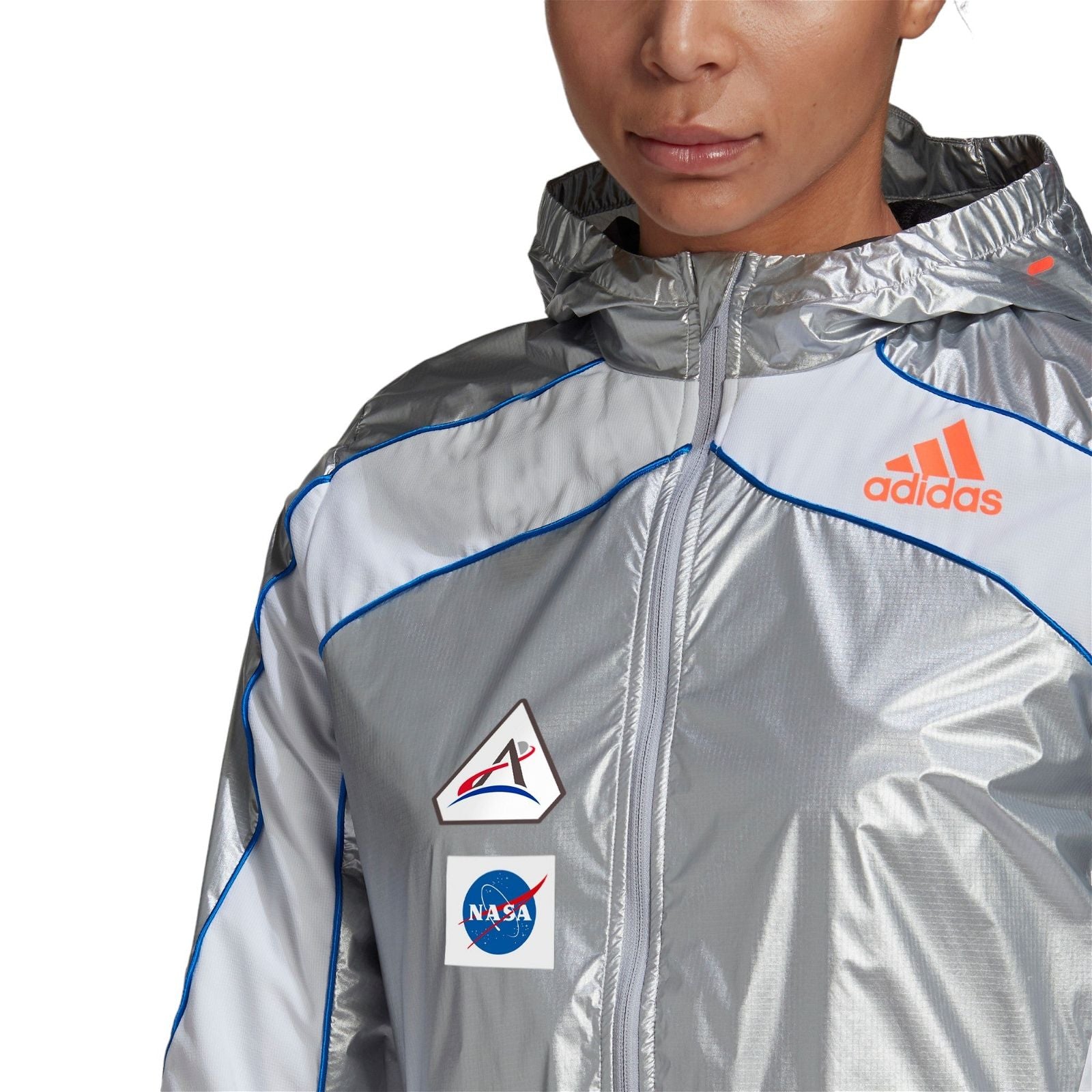 adidas Women's Marathon Space Race NASA Jacket - Silver - ViaductClothing - -