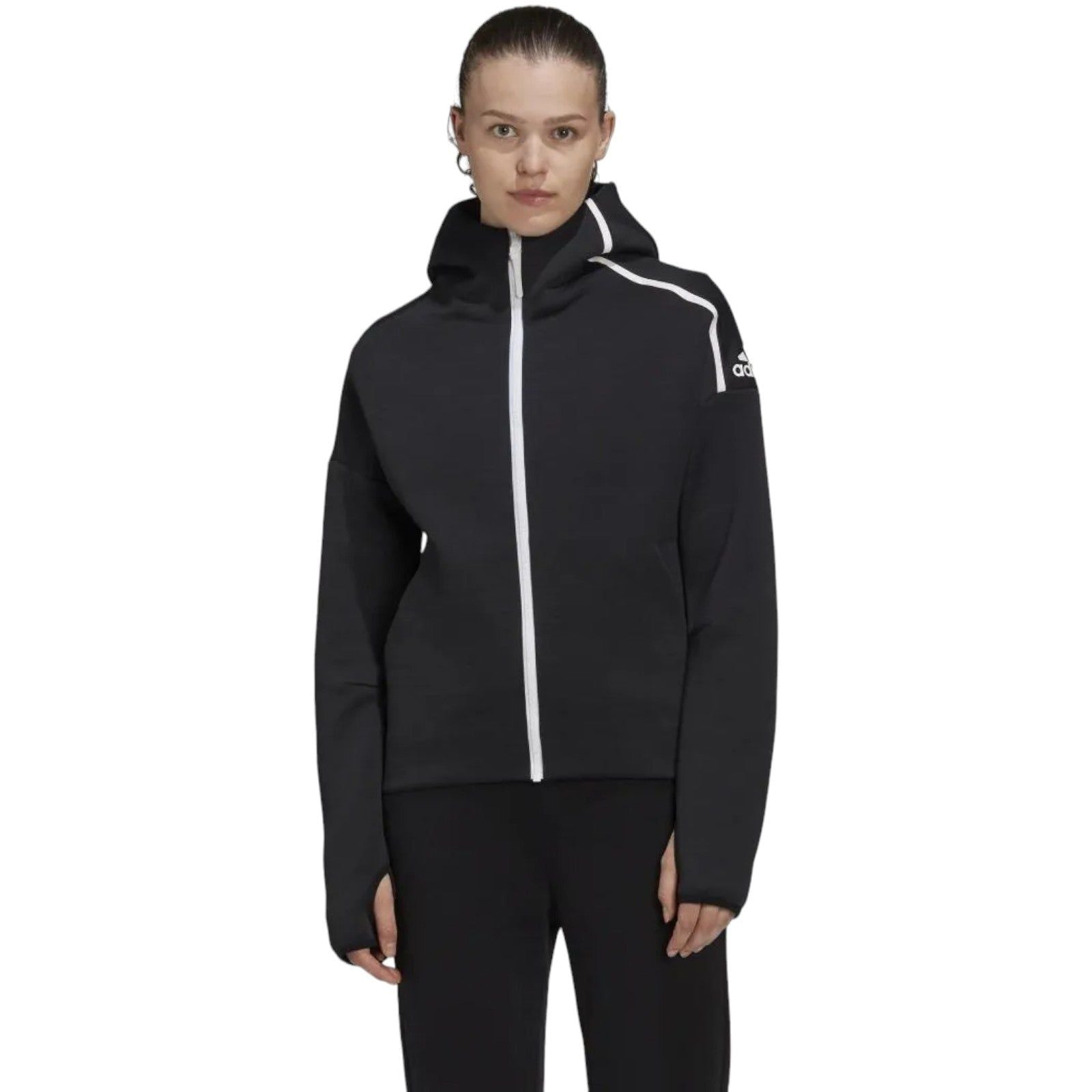 adidas Women's Z.N.E. Hoodie Fast Release Zipper - Black - ViaductClothing - -