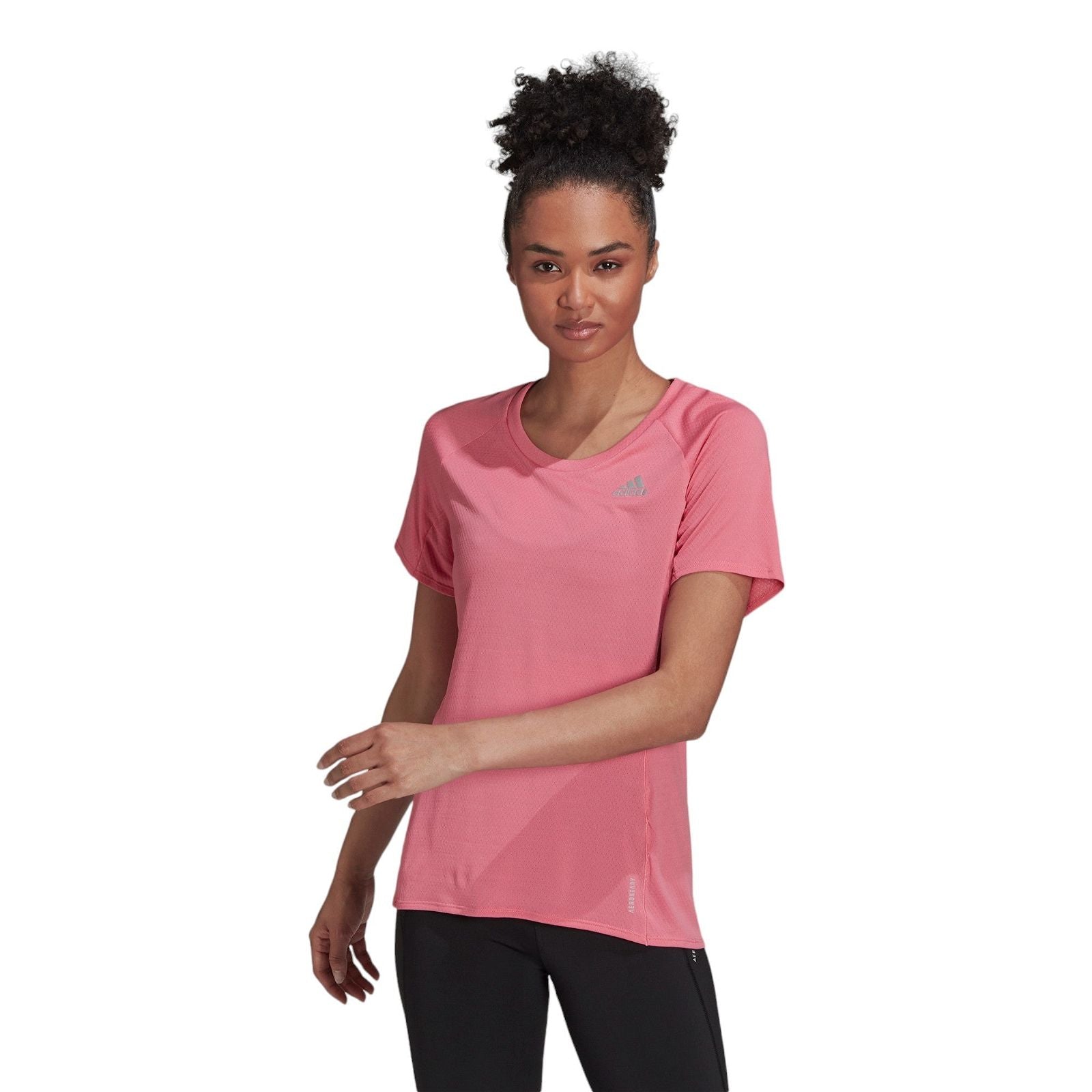 adidas Womens Runner Short Sleeve T-shirt - Pink - ViaductClothing - -