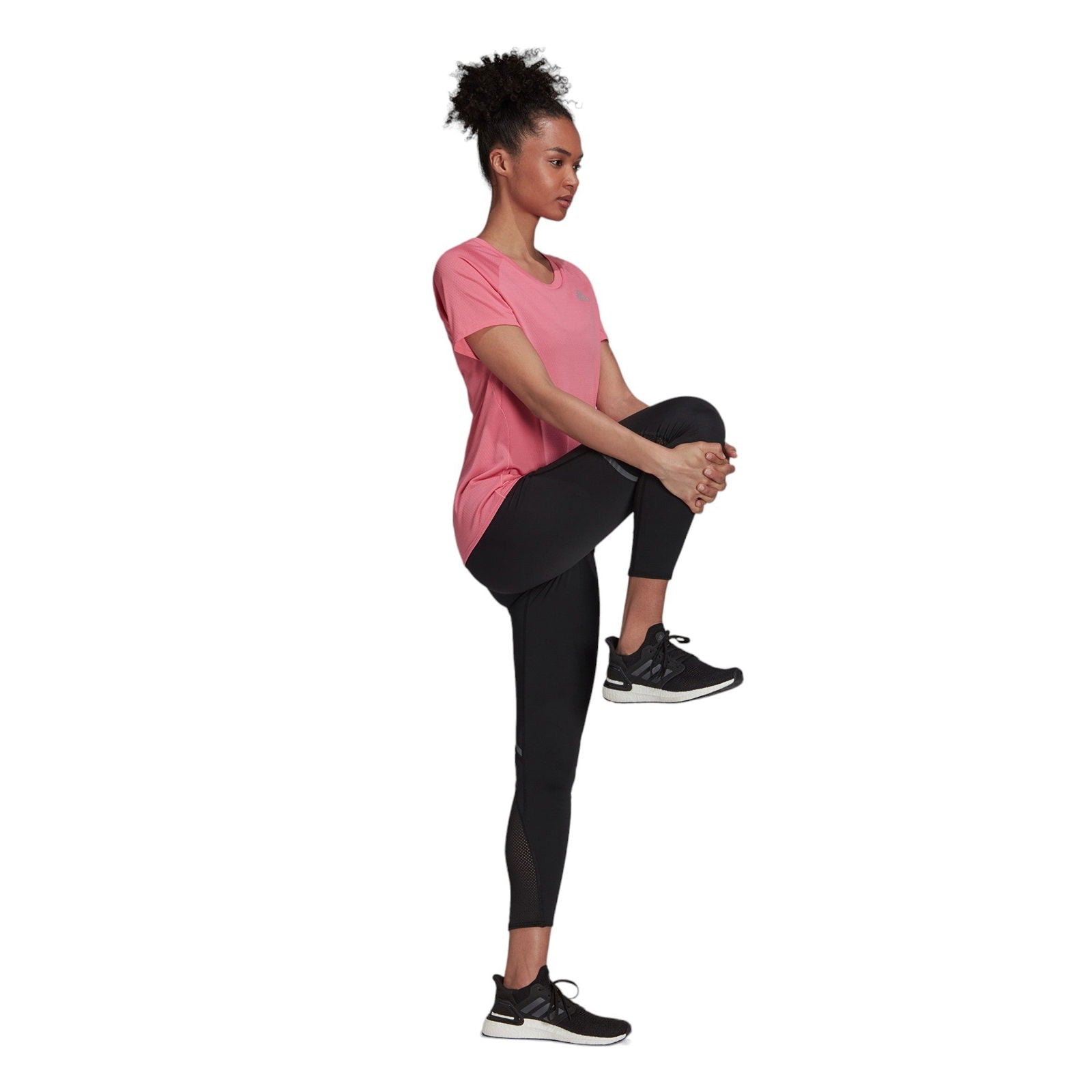 adidas Womens Runner Short Sleeve T-shirt - Pink - ViaductClothing - -