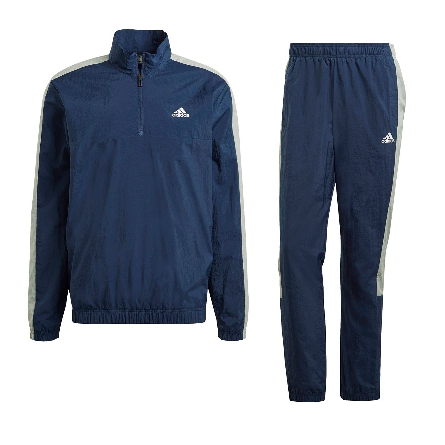 adidas Woven Half Zip Tracksuit - Navy - ViaductClothing - -