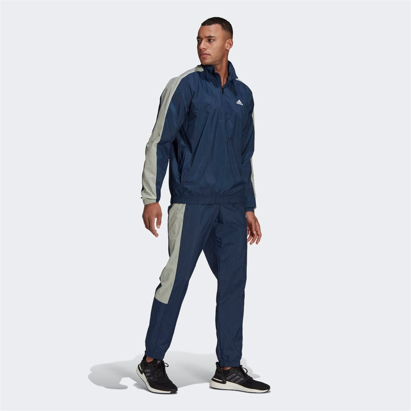 adidas Woven Half Zip Tracksuit - Navy - ViaductClothing - -