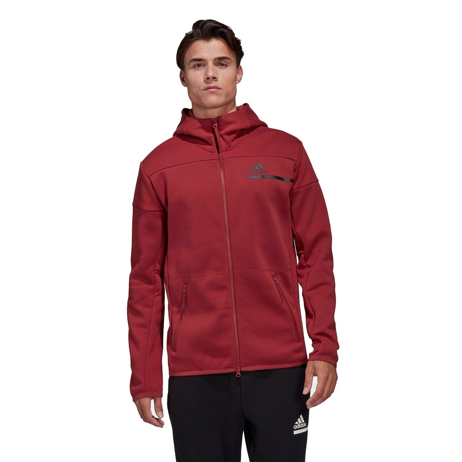 adidas ZNE Full-Zip Hoodie - Red - ViaductClothing - -
