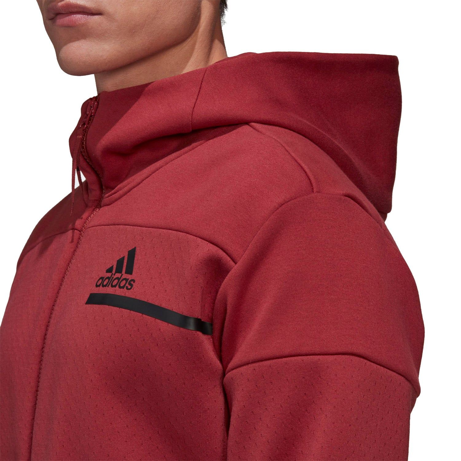 adidas ZNE Full-Zip Hoodie - Red - ViaductClothing - -
