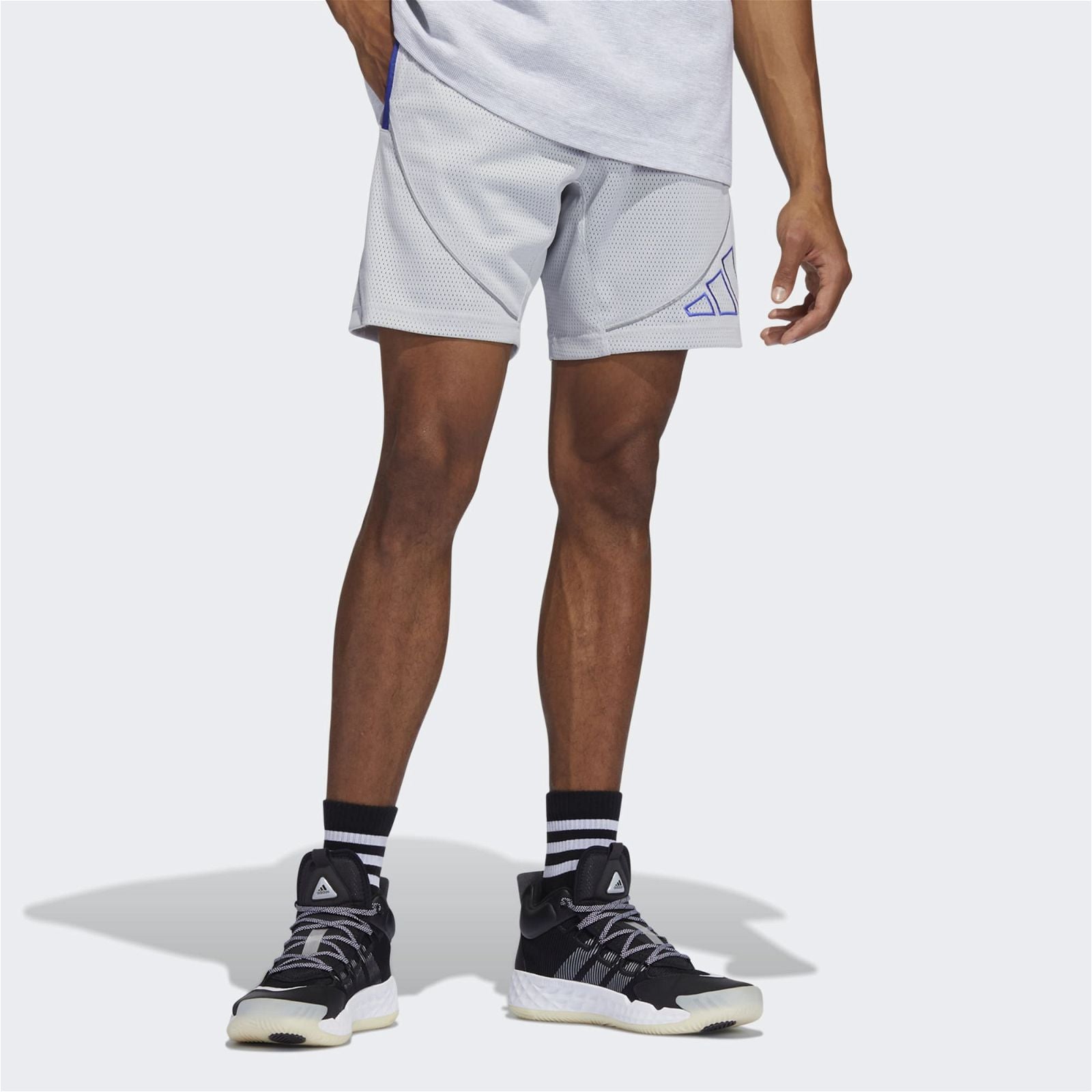 adidas x Daniel Patrick Basketball Hoops Mesh Shorts - Light Solid Grey - ViaductClothing - -