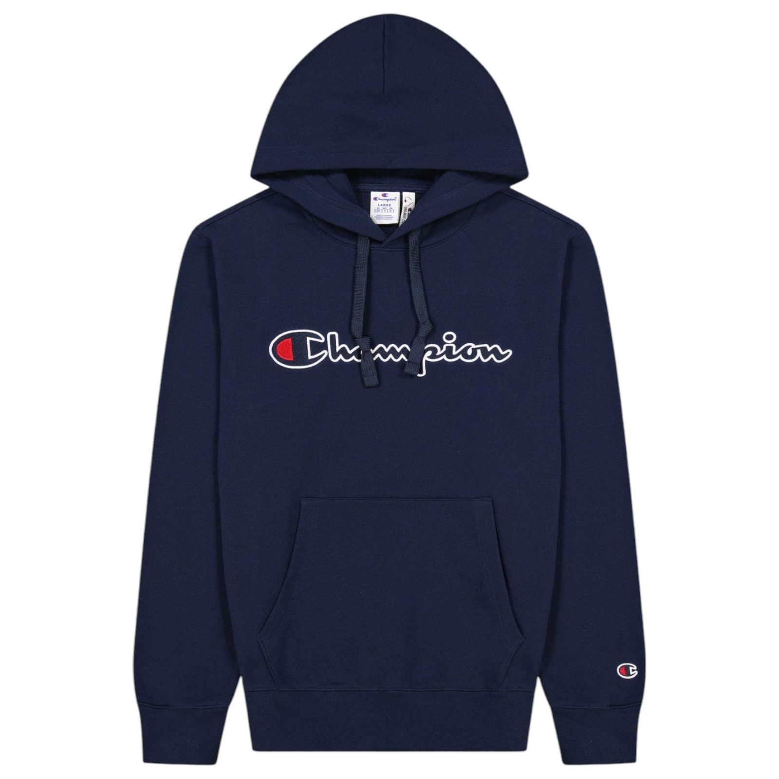 Champion Script Logo Fleece Hoodie - Navy