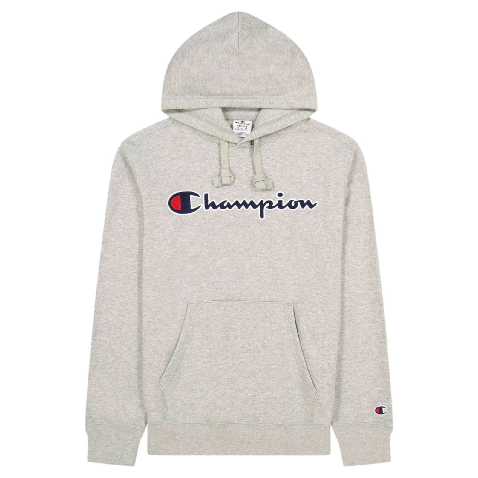 Champion Script Logo Fleece Hoodie - Grey