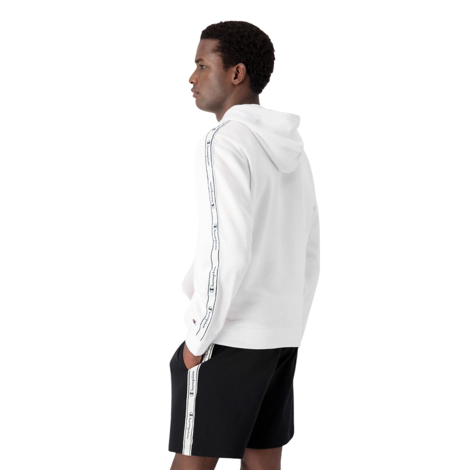Champion Tapered Logo Hoodie - White