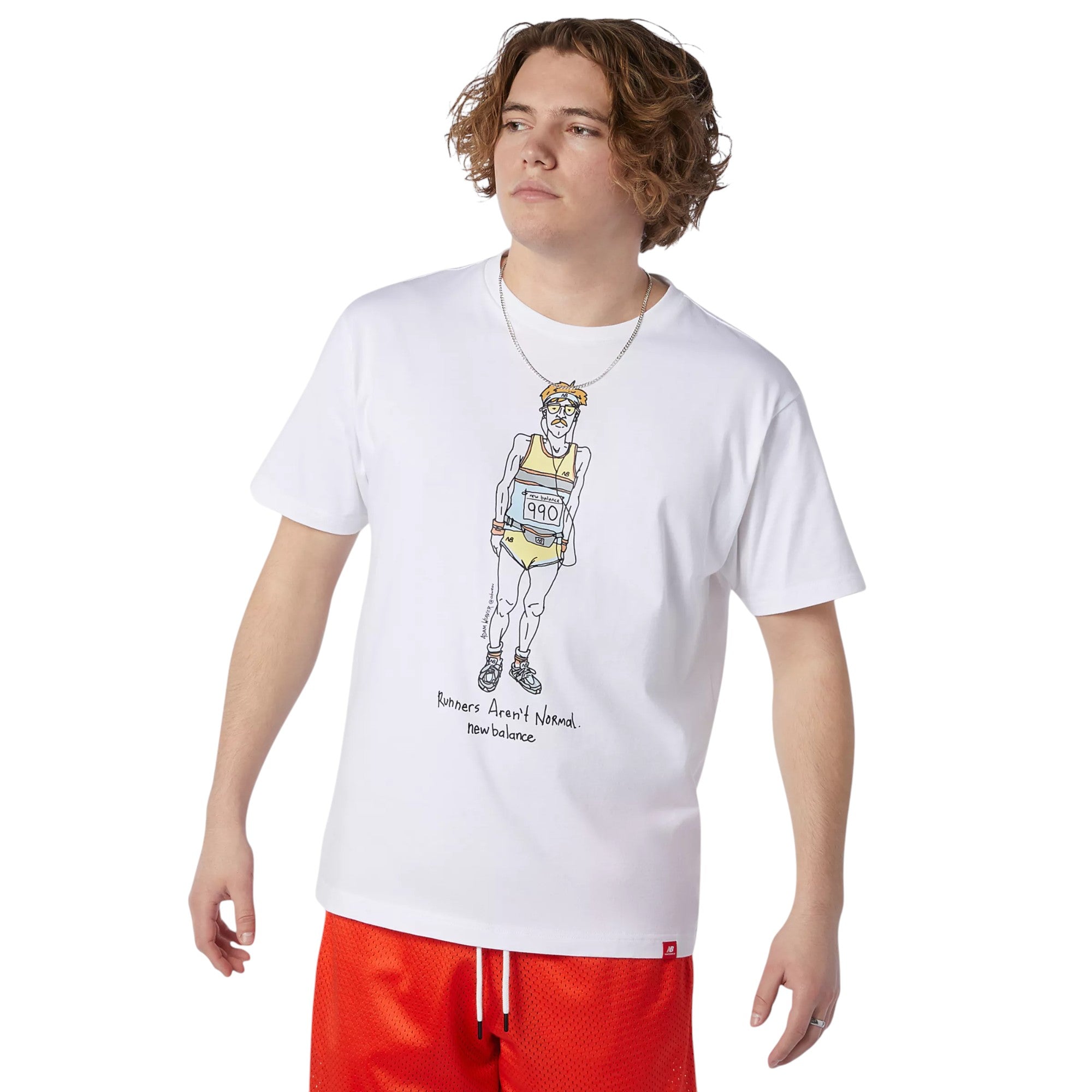 New Balance Essentials Runner Graphic T Shirt - White
