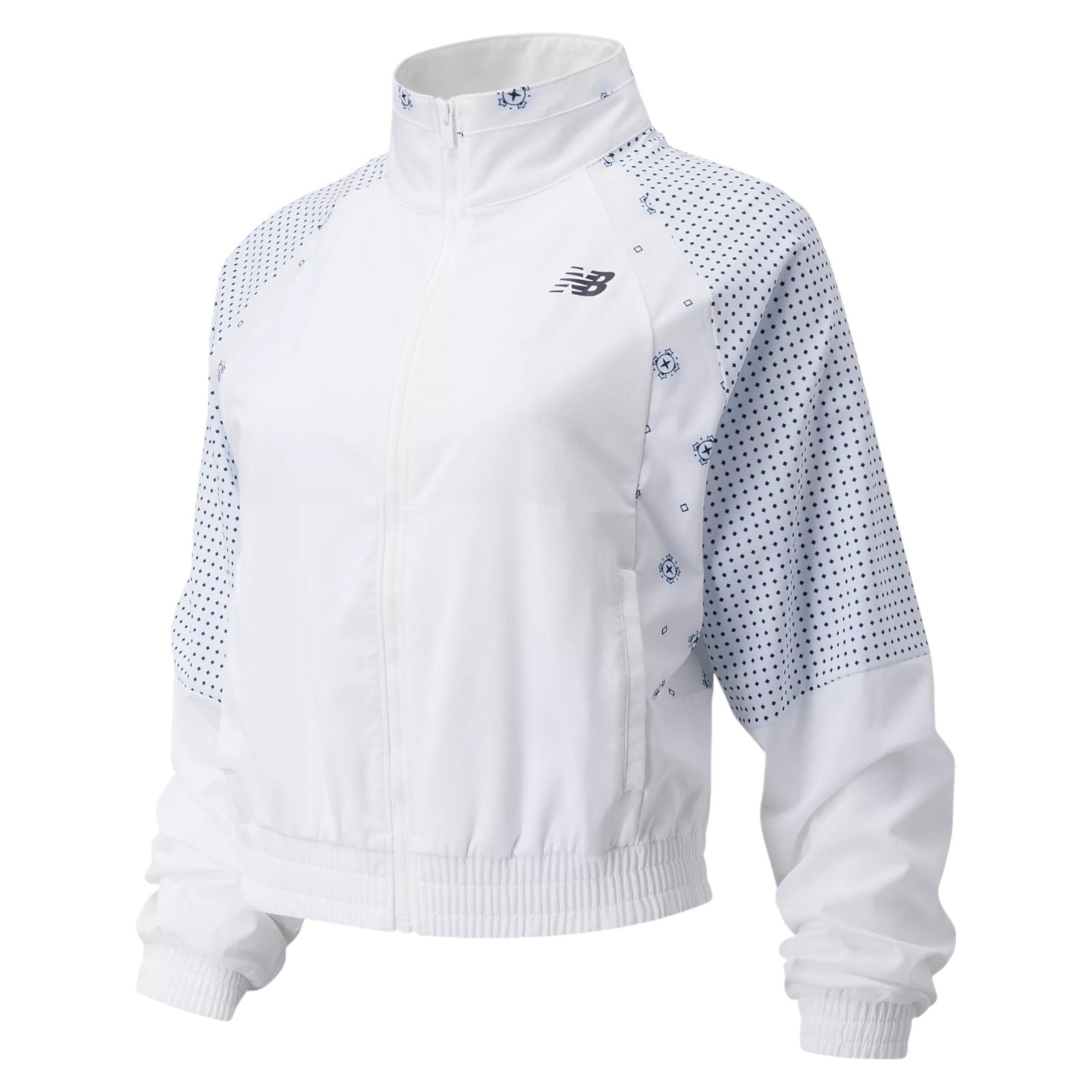 New Balance Womens Achiever Bandana Printed Jacket - White