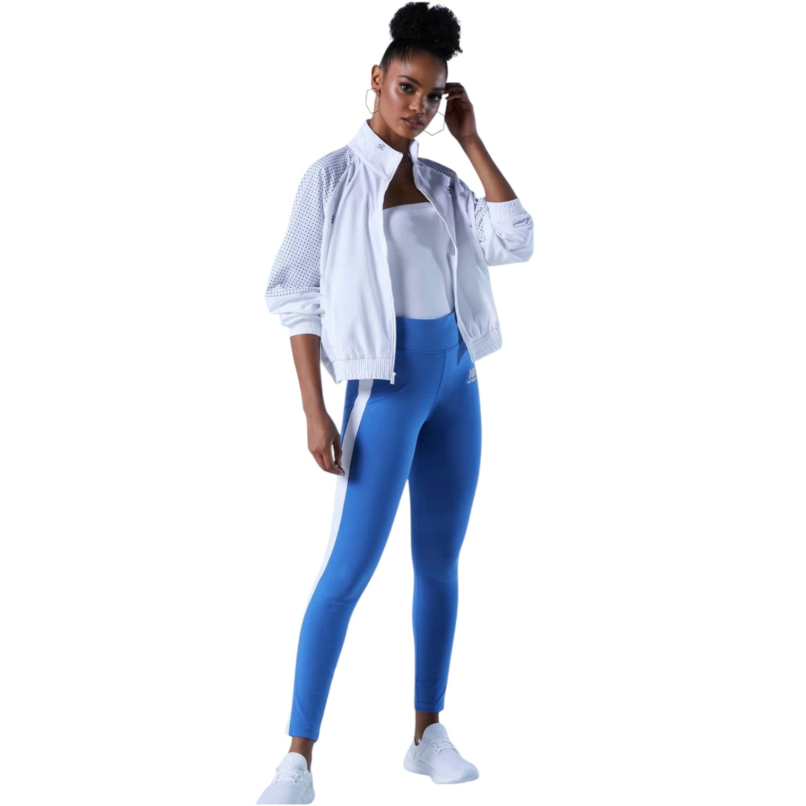 New Balance Womens Achiever Bandana Printed Jacket - White