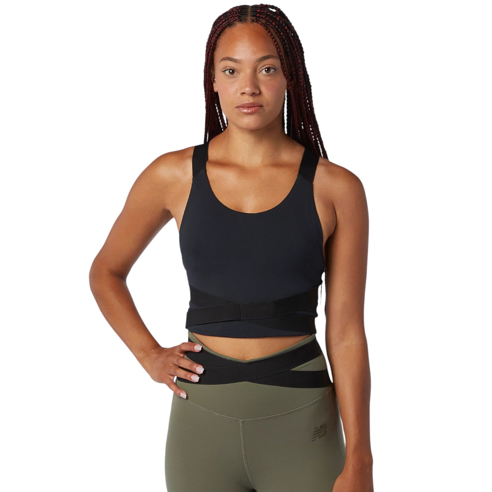 New Balance Womens Determination Academy Crop Bra - Black