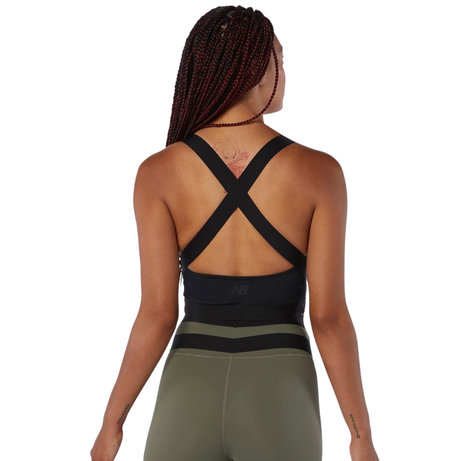 New Balance Womens Determination Academy Crop Bra - Black