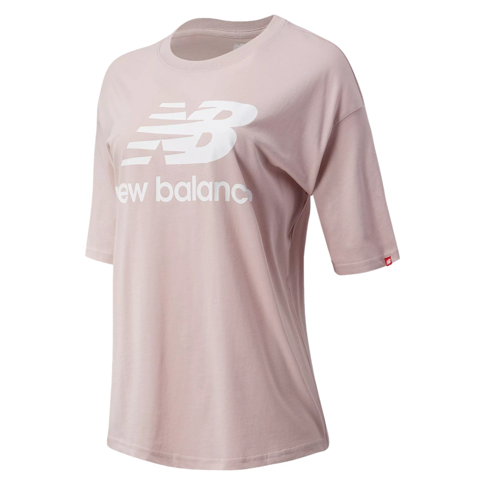 New Balance Womens Essential Stacked Logo T-Shirt - Pink