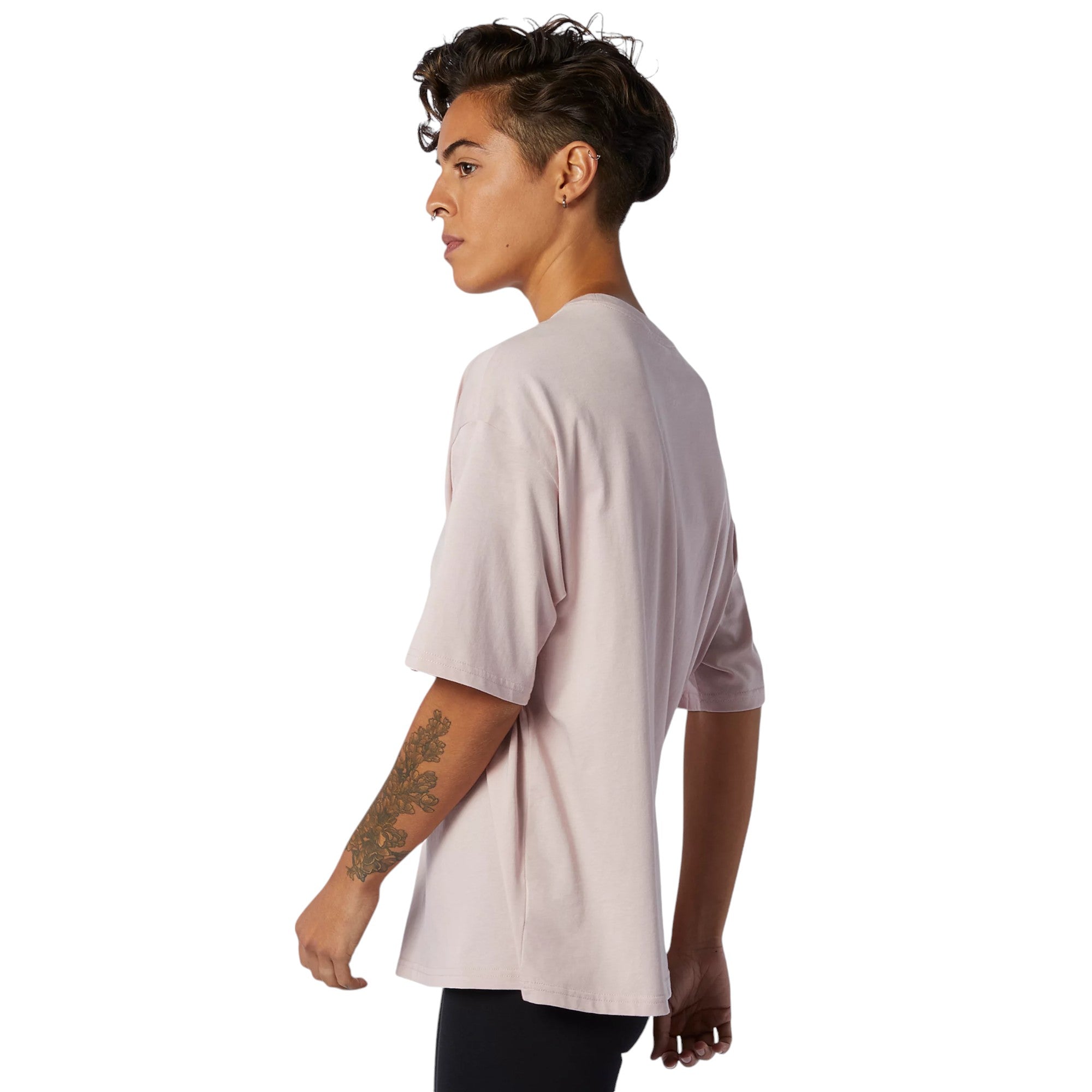 New Balance Womens Essential Stacked Logo T-Shirt - Pink