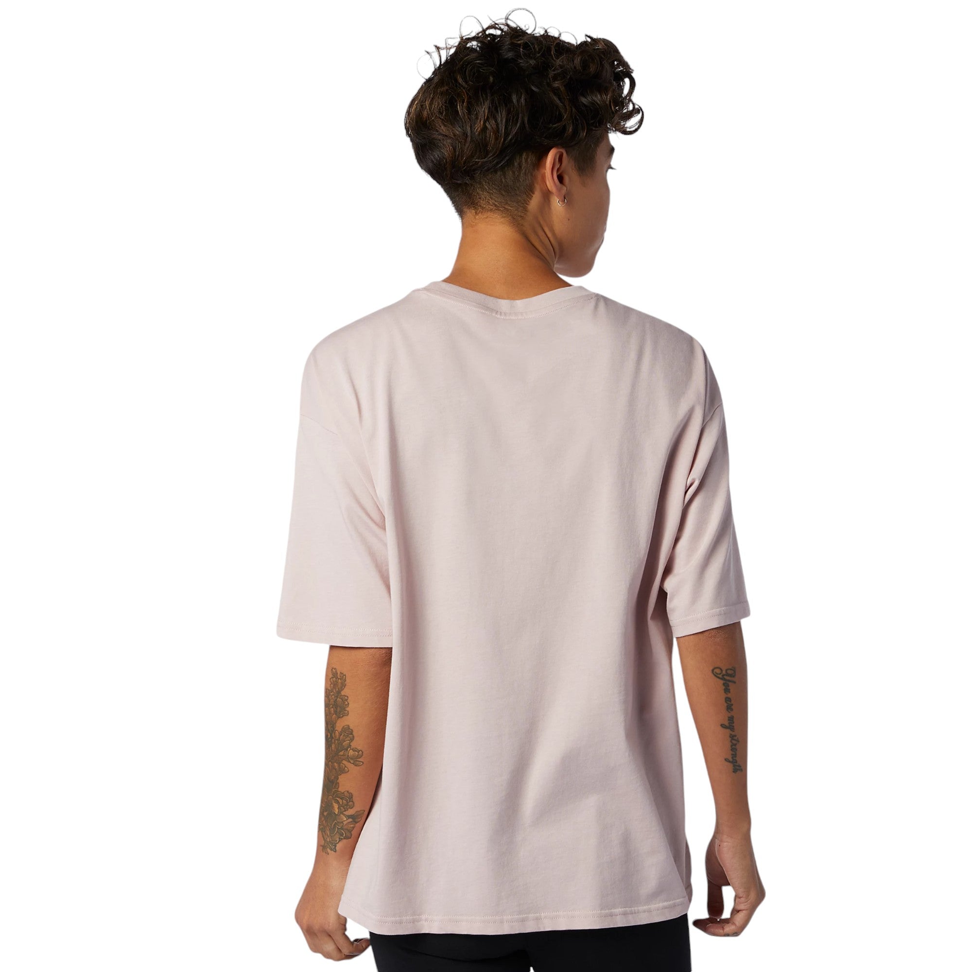 New Balance Womens Essential Stacked Logo T-Shirt - Pink
