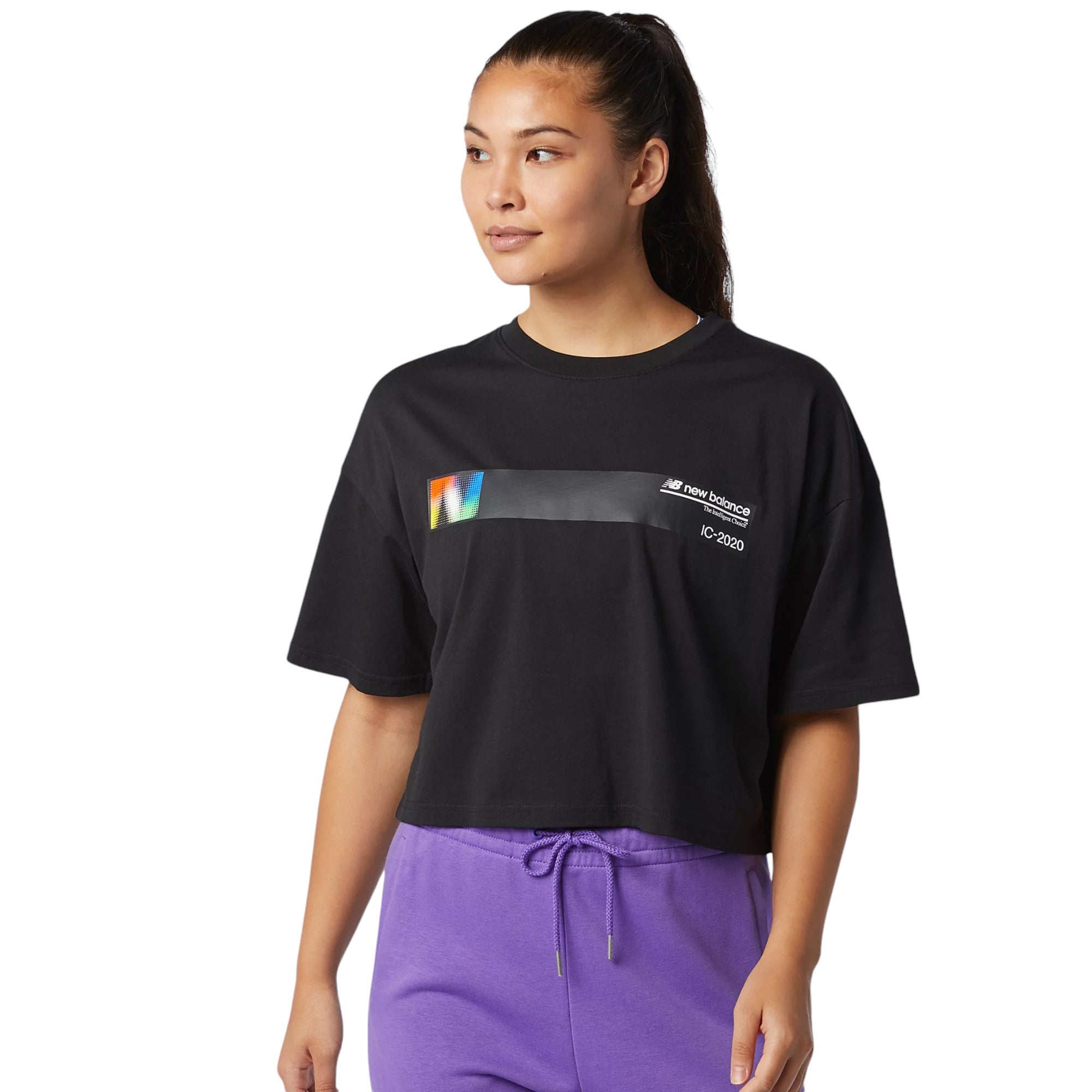 New Balance Womens Optiks Graphic T-Shirt - Black