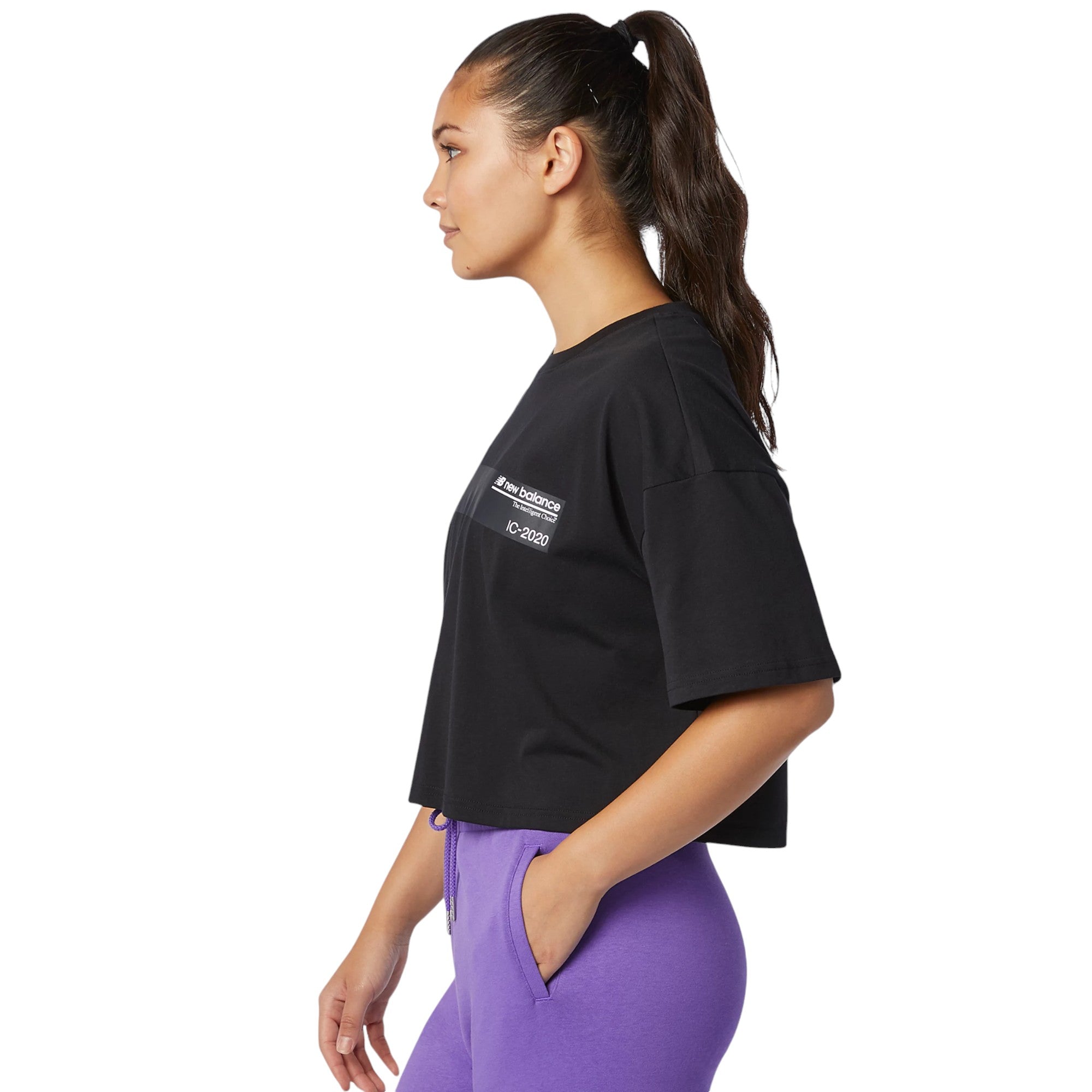 New Balance Womens Optiks Graphic T-Shirt - Black