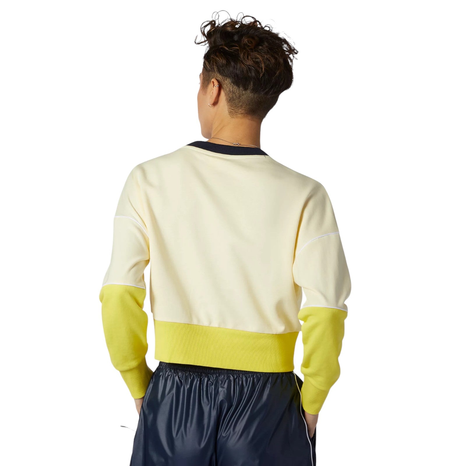 New Balance Womens NB Athletics Crew Fleece - Yellow Navy