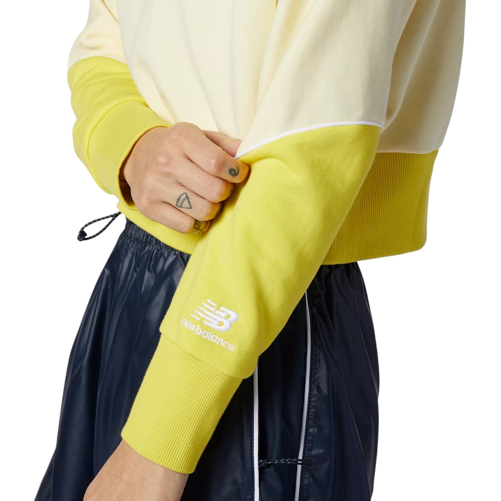New Balance Womens NB Athletics Crew Fleece - Yellow Navy