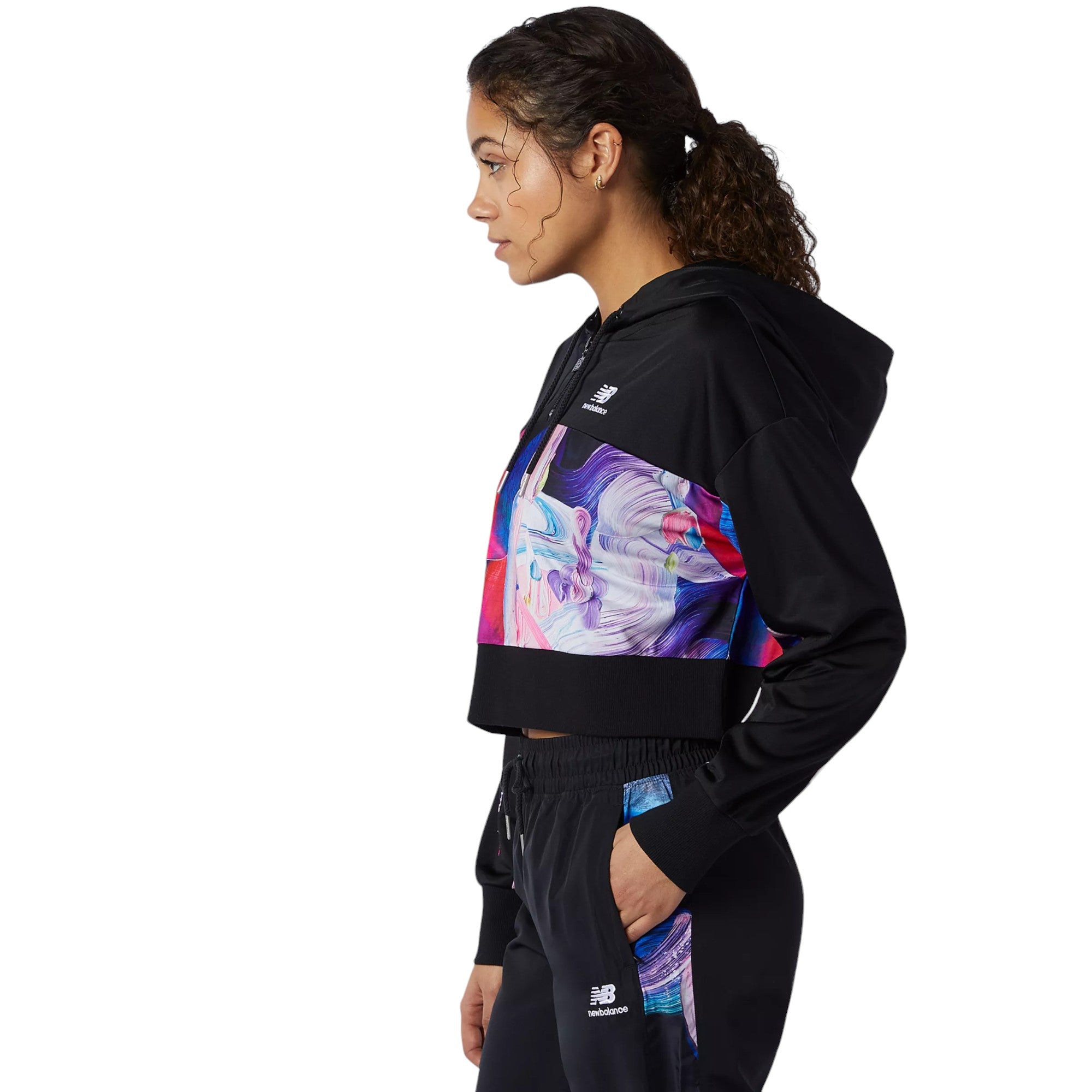 New Balance Womens NB Athletics Erin Loree Half-zip Hoodie - Black