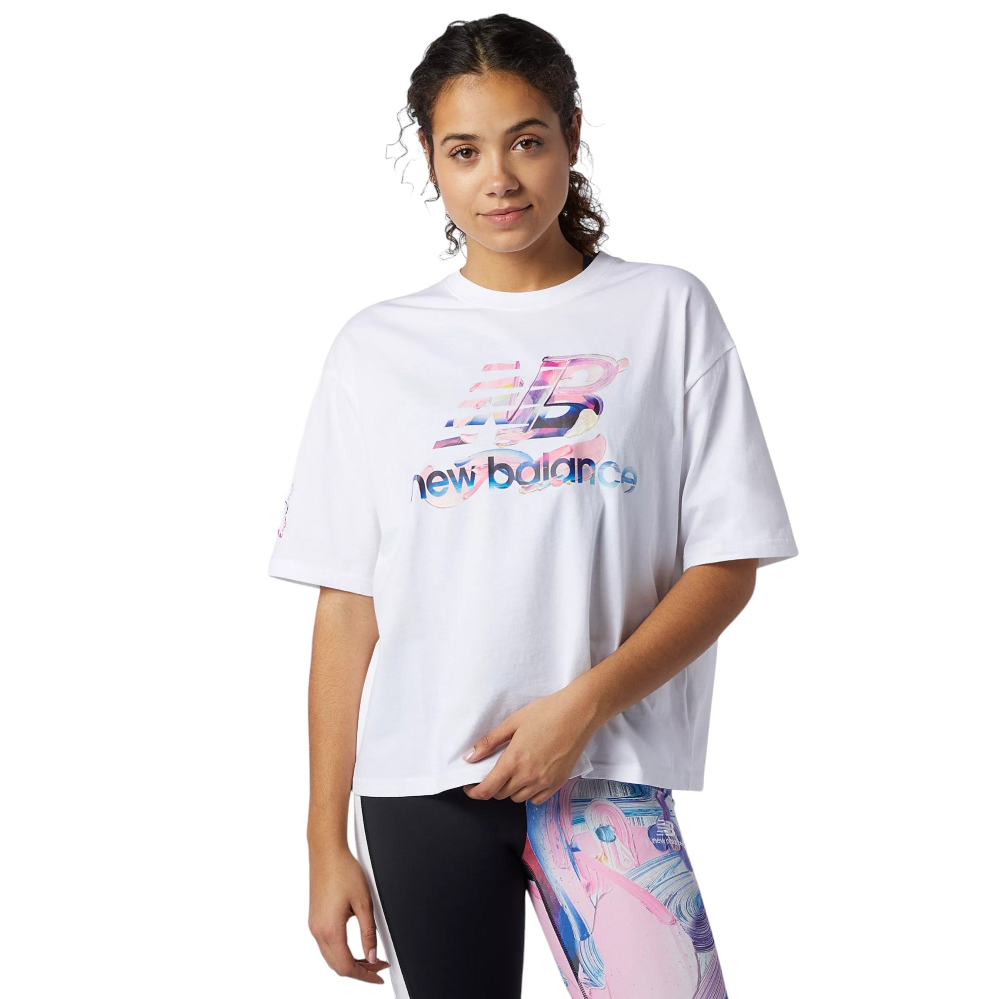 New Balance Womens Athletics Erin Loree Graphic T-Shirt - White