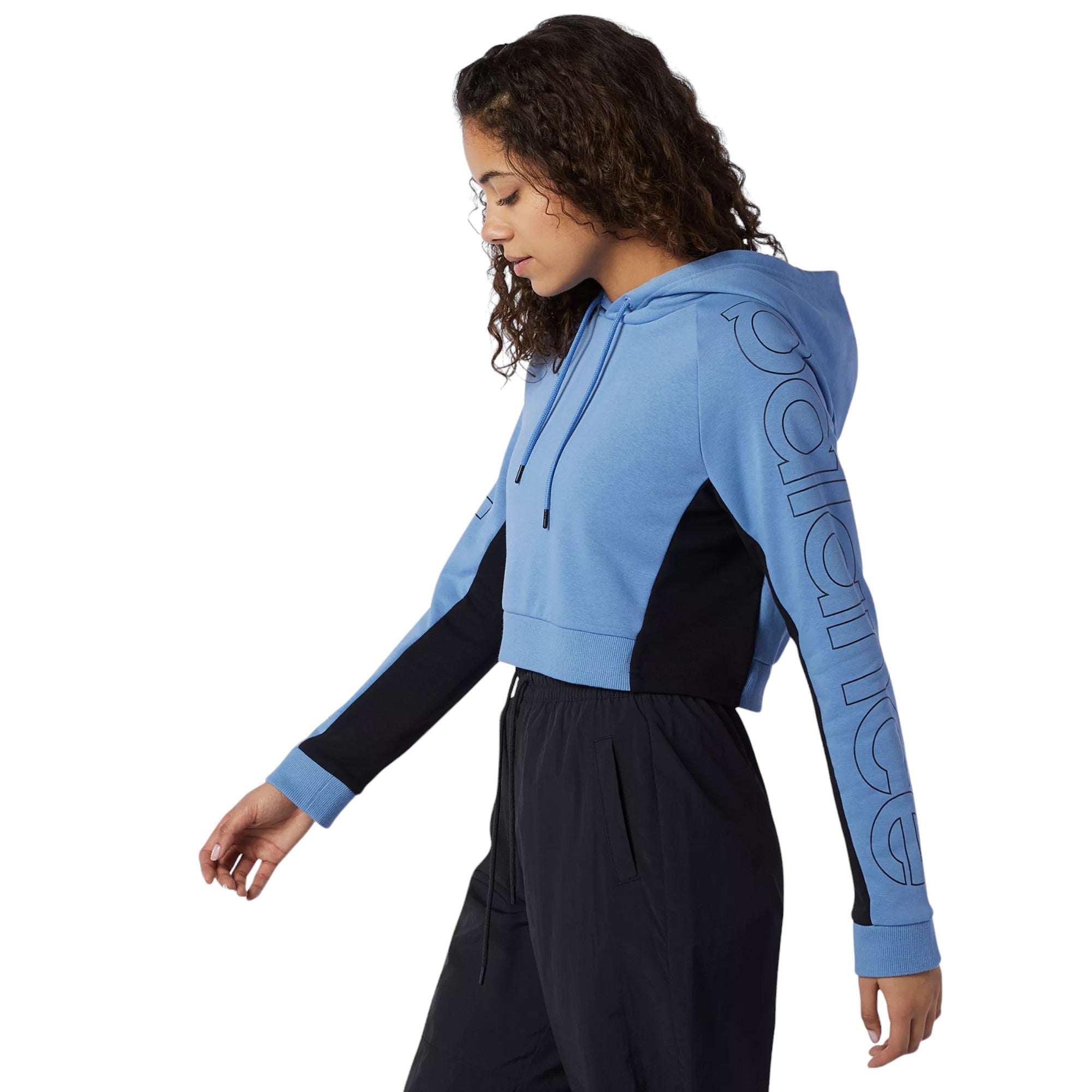 New Balance Womens Athletics Optiks Graphic Hoodie - Blue