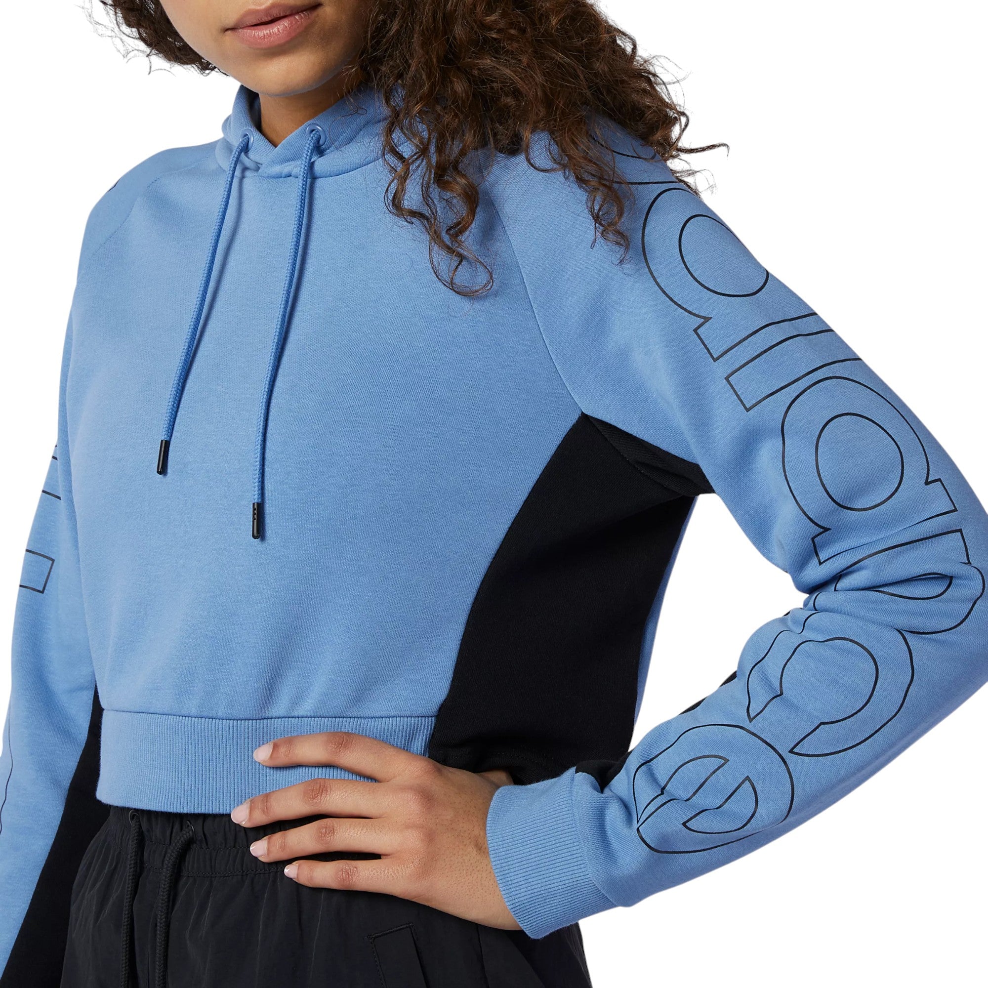New Balance Womens Athletics Optiks Graphic Hoodie - Blue
