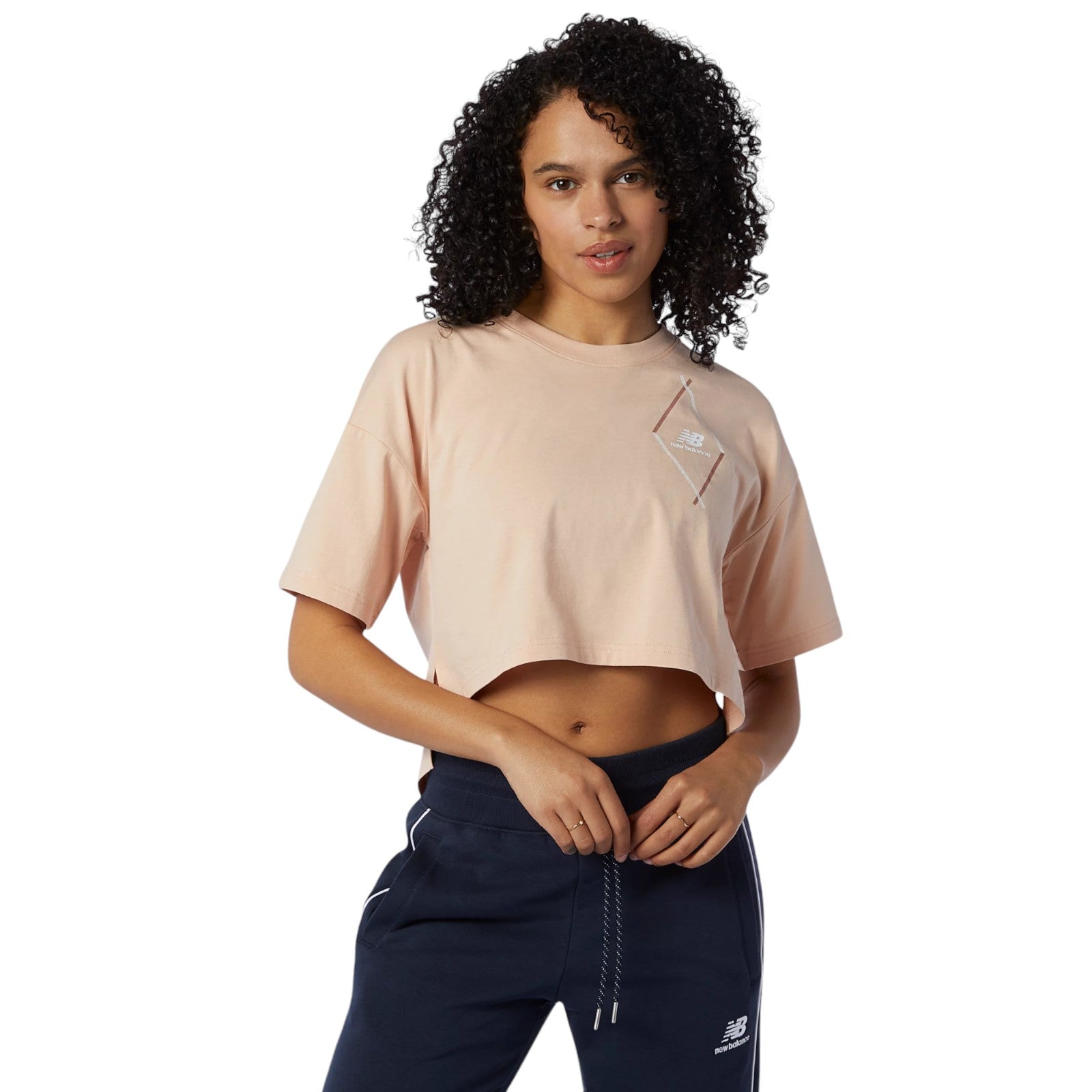 New Balance Womens Athletic Argyle Hilo T Shirt - Pink