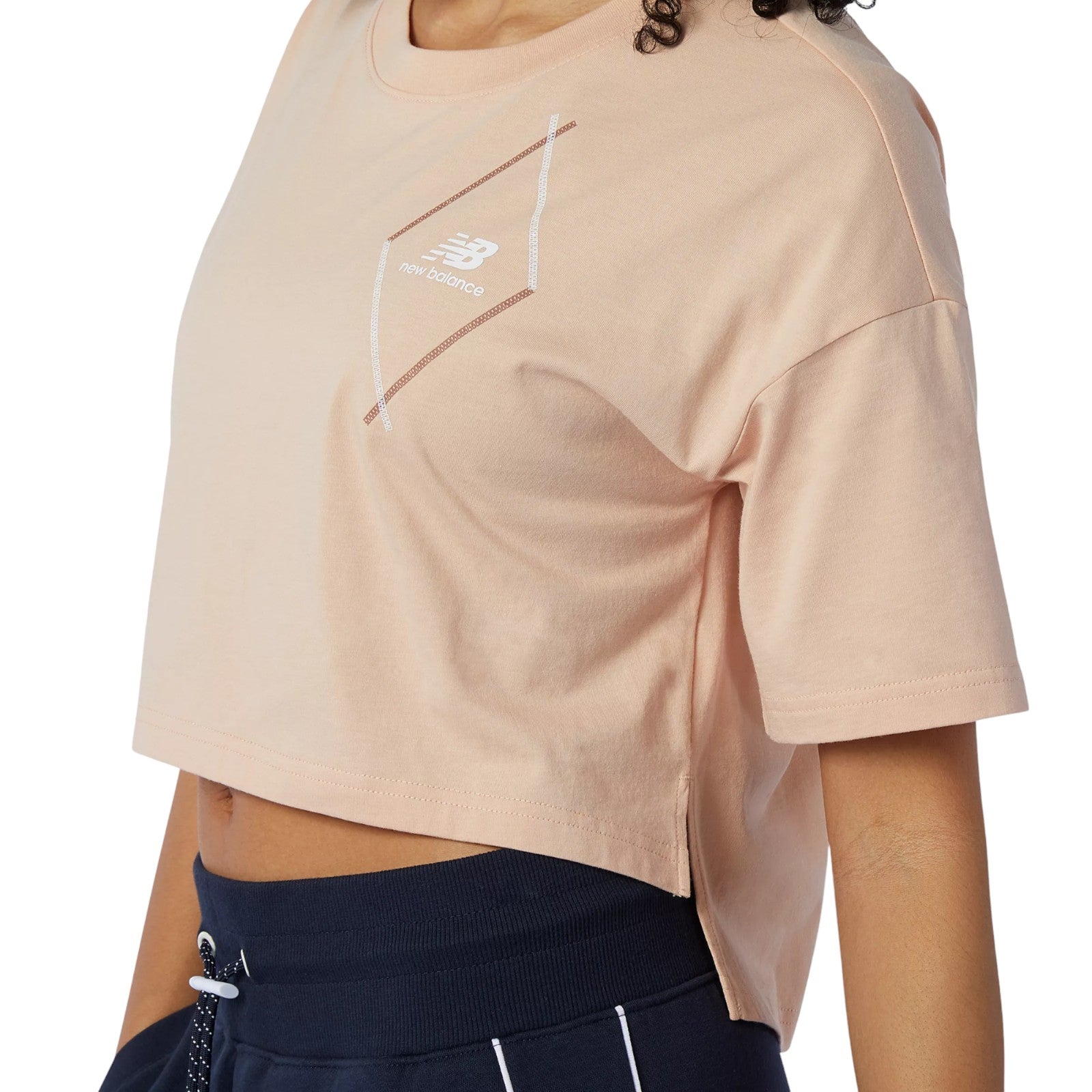 New Balance Womens Athletic Argyle Hilo T Shirt - Pink