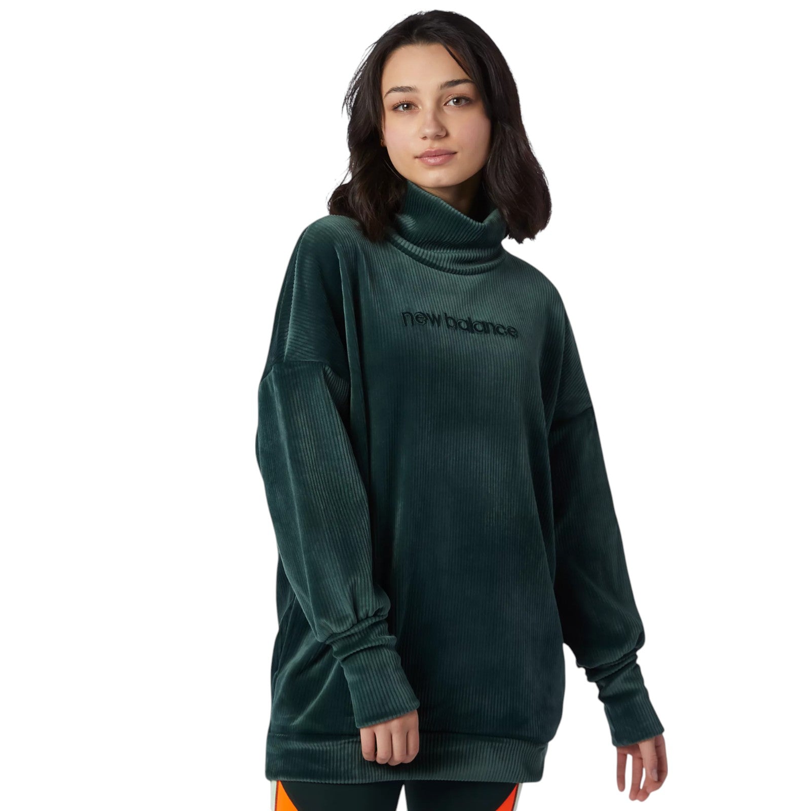 New Balance High Collar Long Sleeves Pullover Jumper Sweatshirt - Dark Green