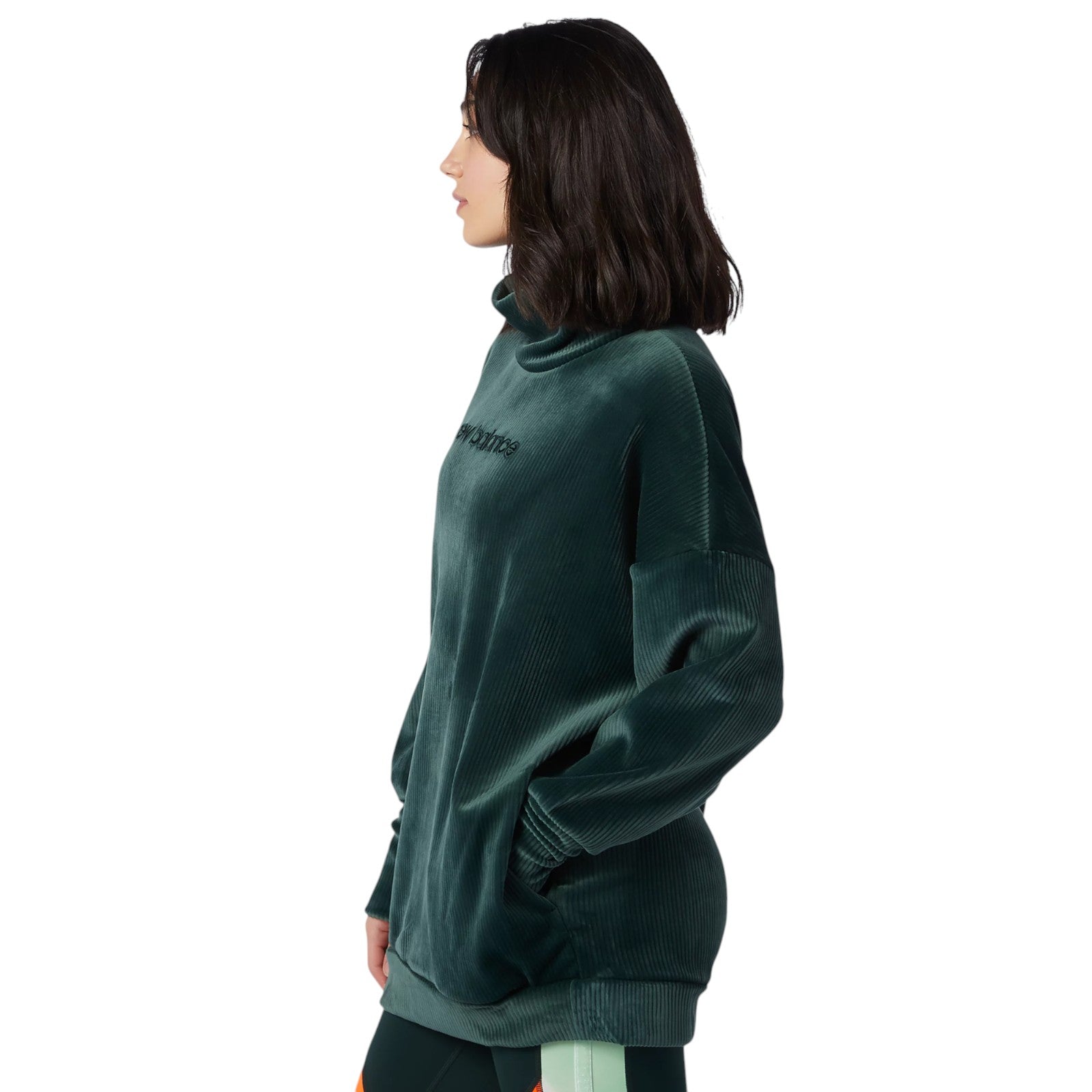 New Balance High Collar Long Sleeves Pullover Jumper Sweatshirt - Dark Green