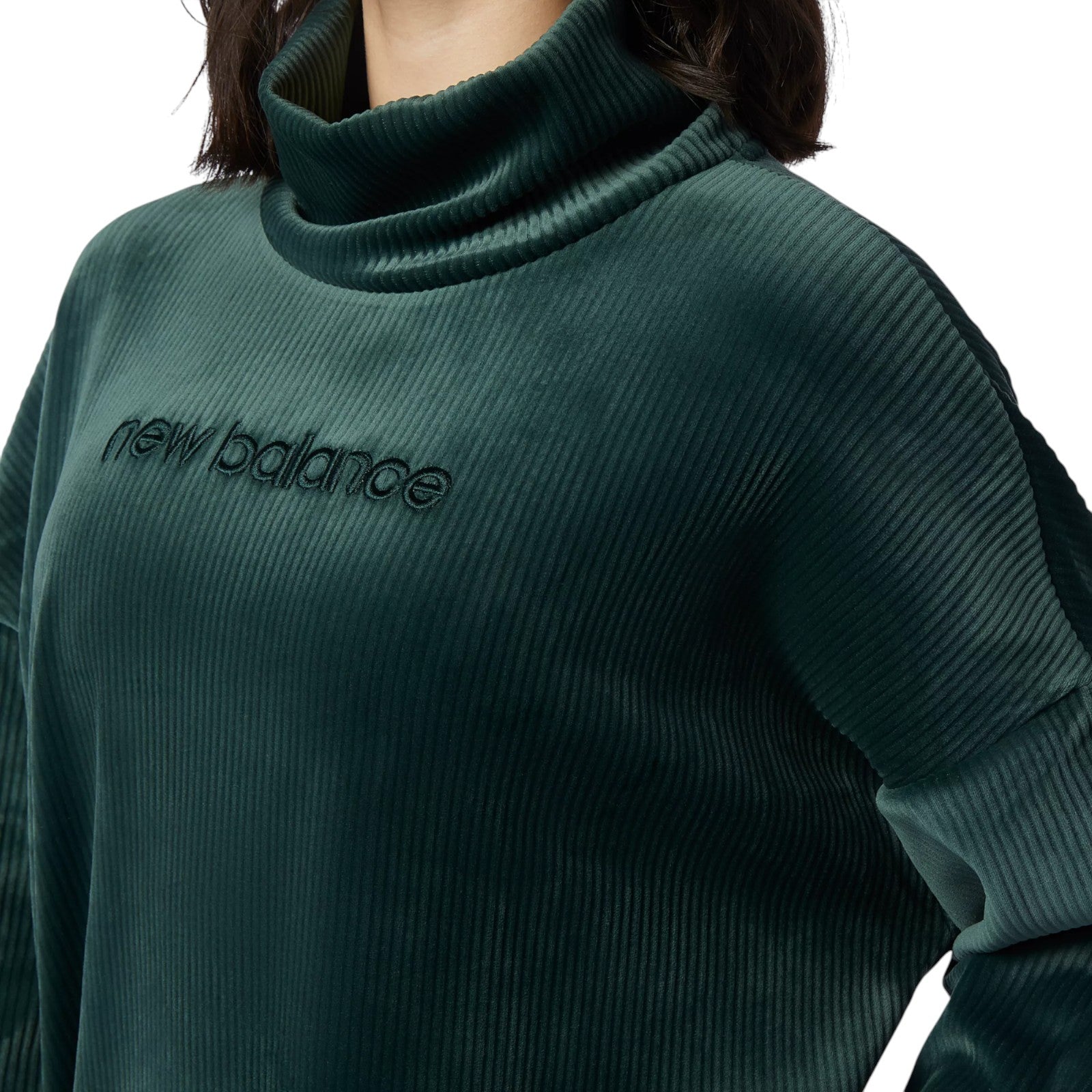 New Balance High Collar Long Sleeves Pullover Jumper Sweatshirt - Dark Green