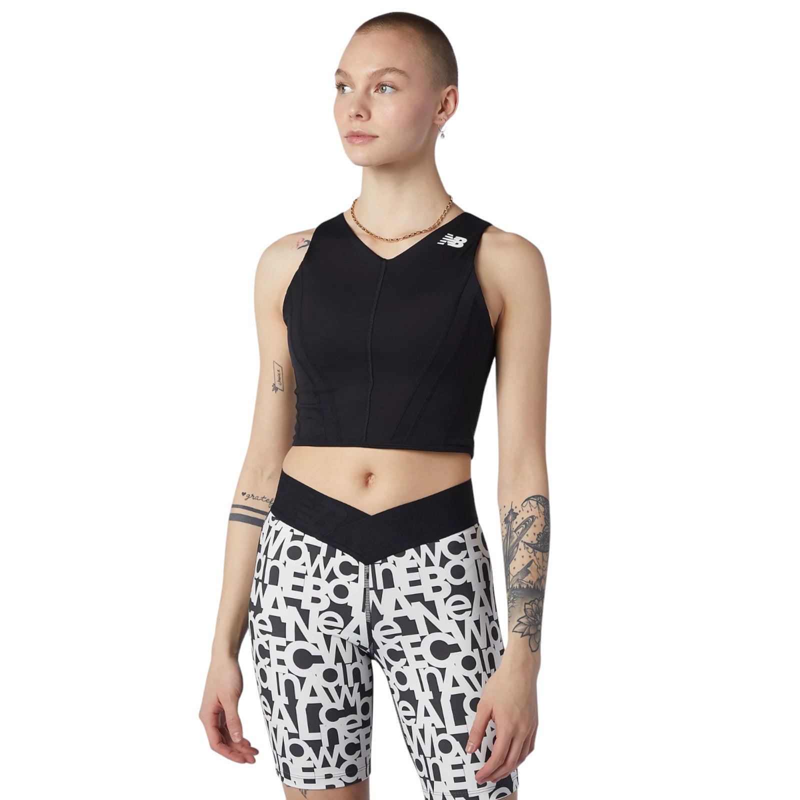 New Balance Womens Transform Nbsleek Crop Top - Black