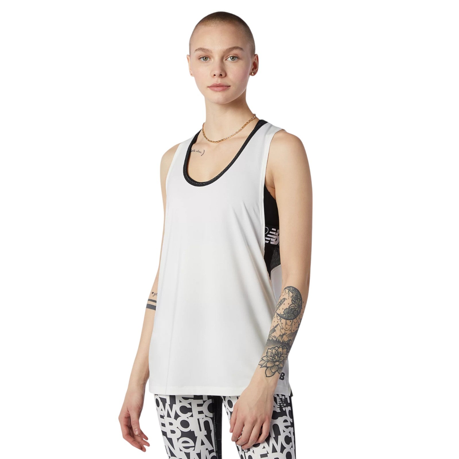 New Balance Womens Running Relentless Sweat Tank Top - Beige