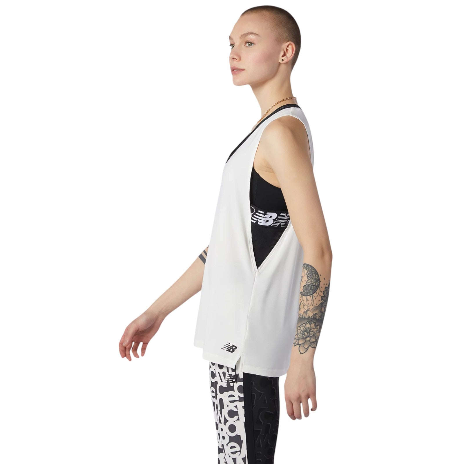 New Balance Womens Running Relentless Sweat Tank Top - Beige