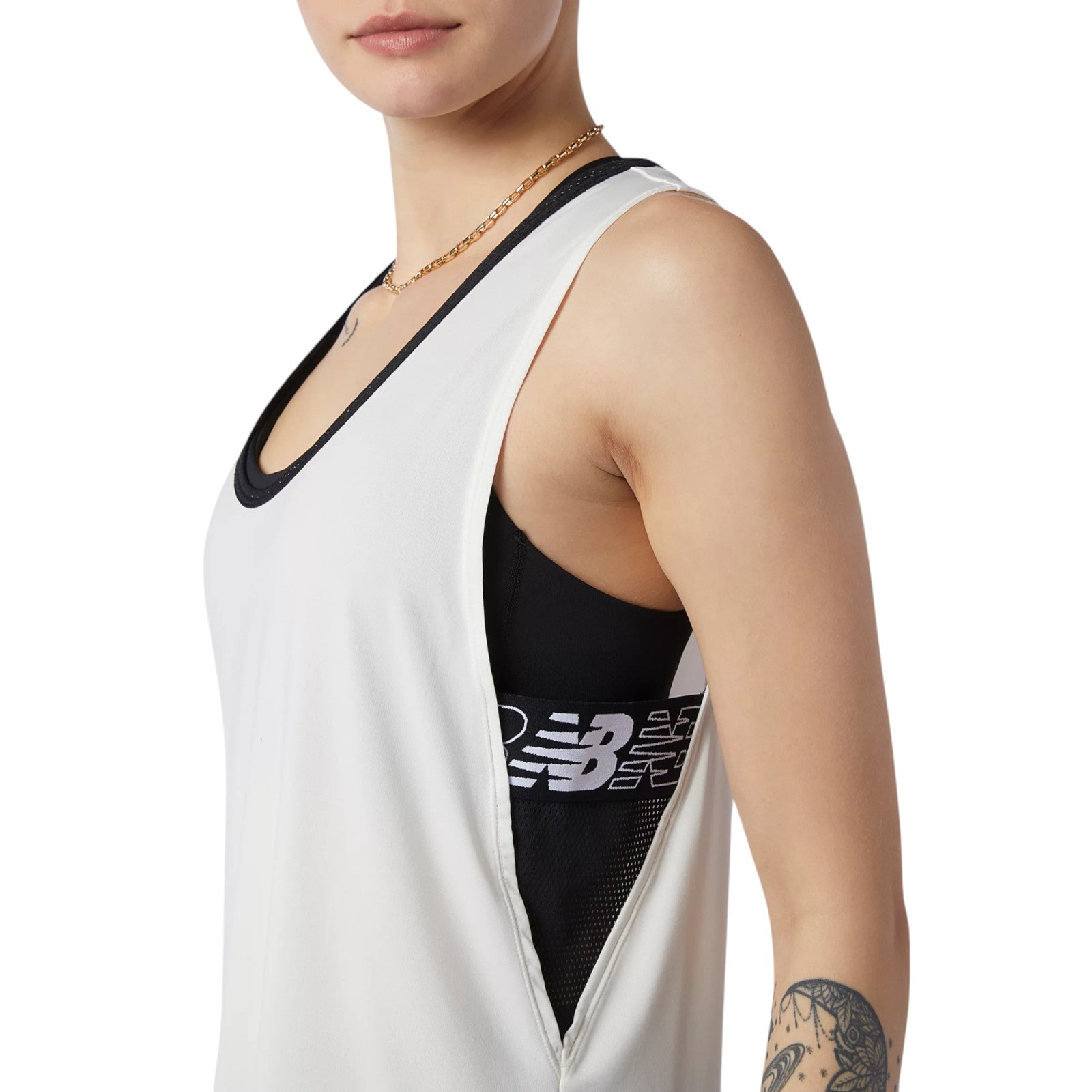 New Balance Womens Running Relentless Sweat Tank Top - Beige