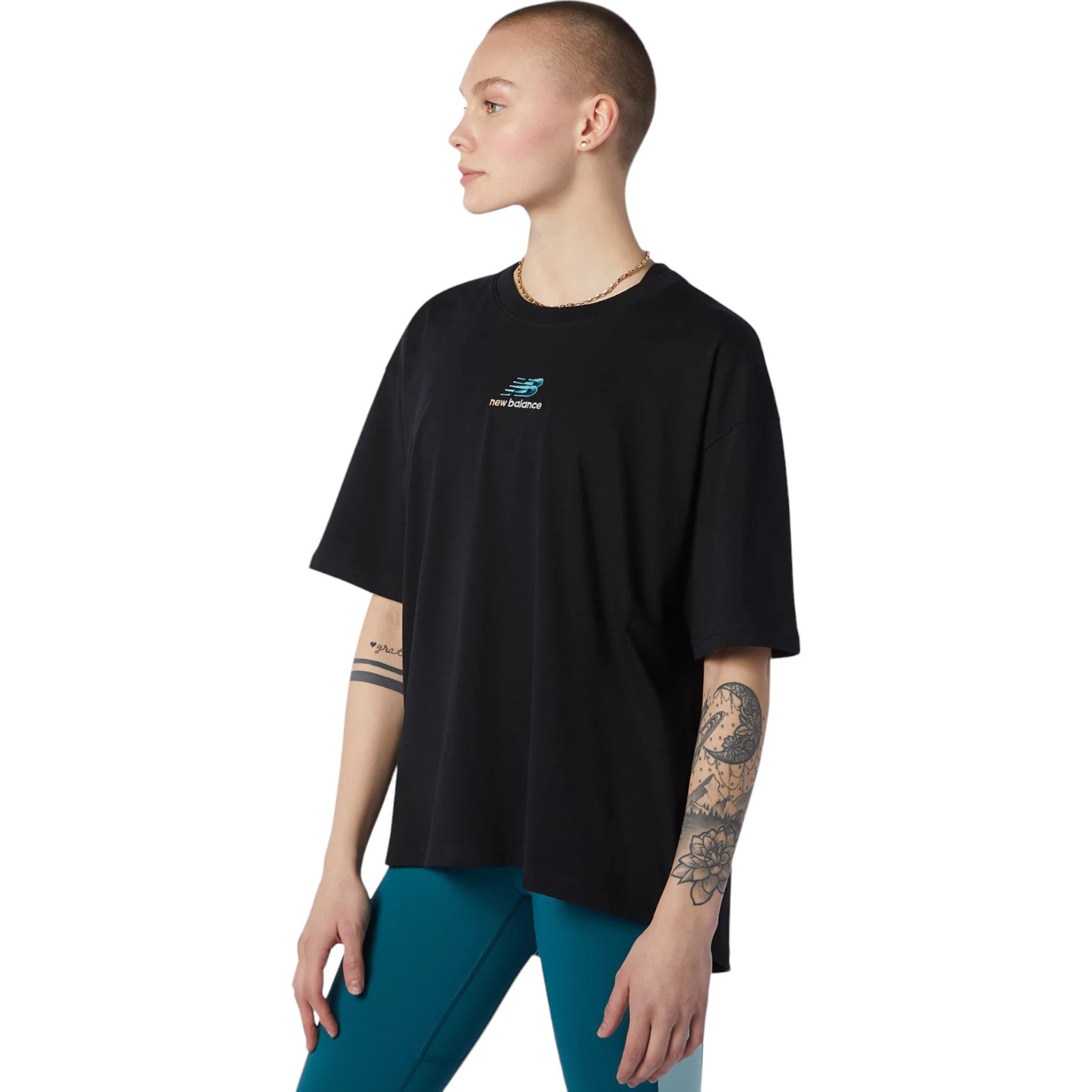 New Balance Womens Athletics Higher Learning Graphic Tee - Black